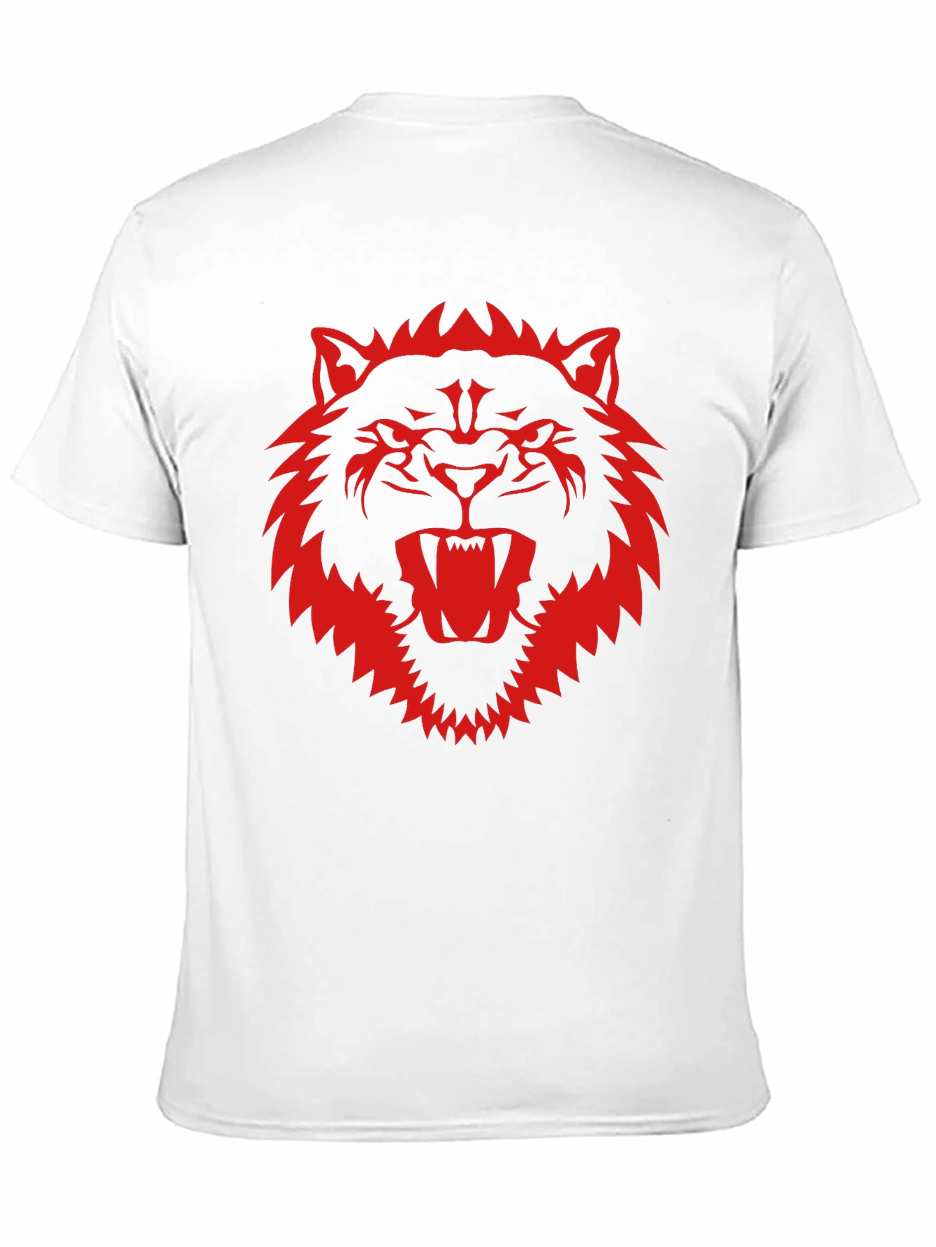 Black Black T-Shirt with Fierce Red Wolf Graphic view 11