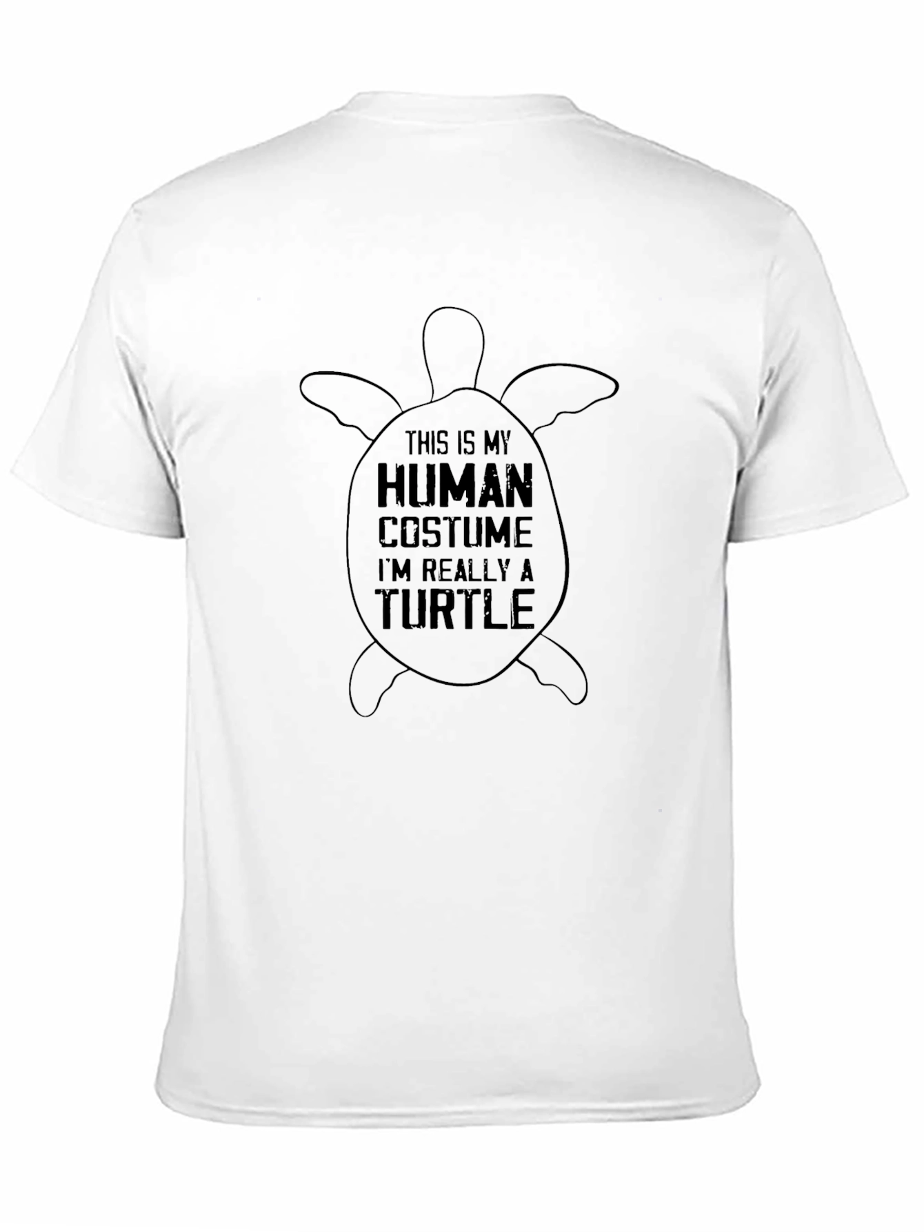 Black Human Costume Turtle Graphic Tee - Novelty Shirt view 11