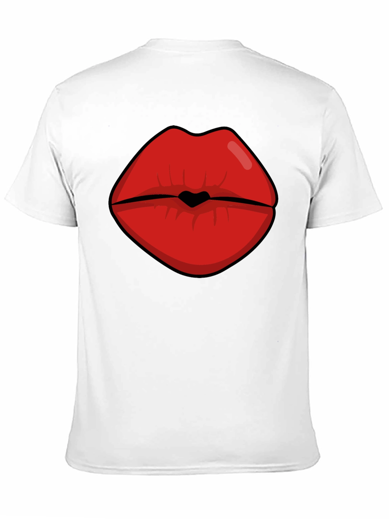 Black Bold Lips Graphic Tee - Black Cotton Blend view 11
