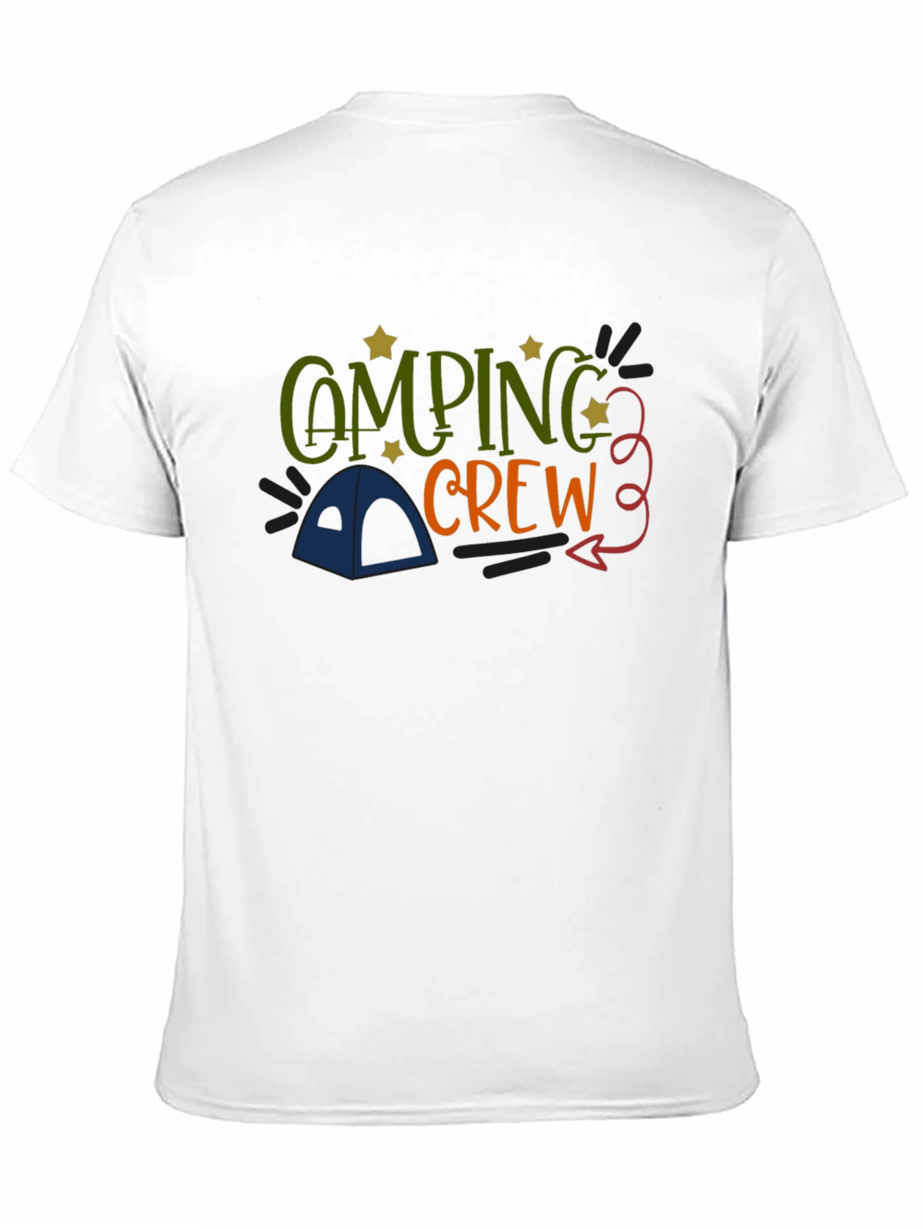 Black Camping Crew Black Cotton Graphic T-Shirt view 11