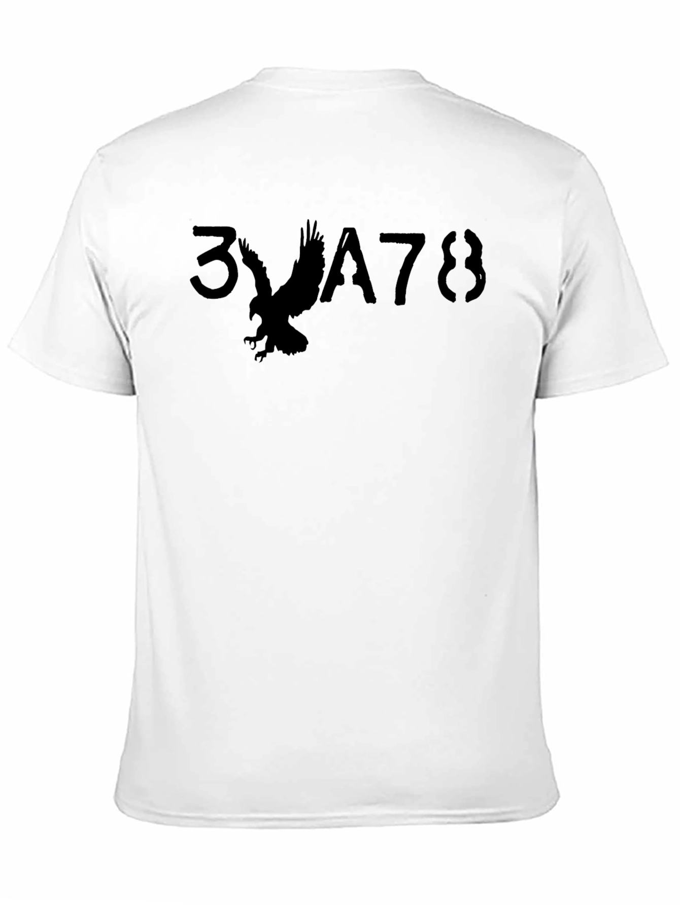 Black Men's Black Graphic T-Shirt - Eagle Design view 11