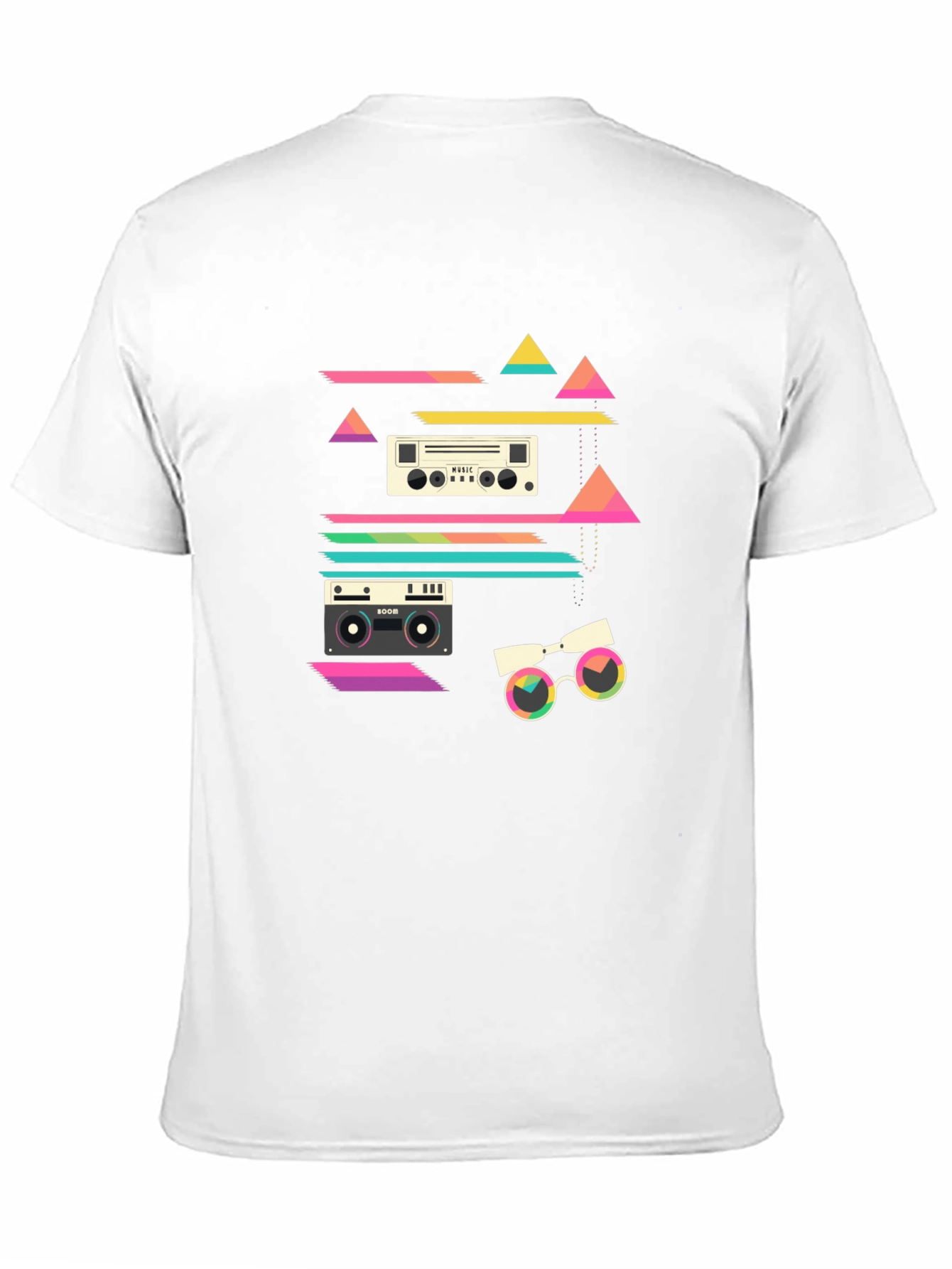 Black Retro Music Graphic T-Shirt - 80s Inspired Design view 11