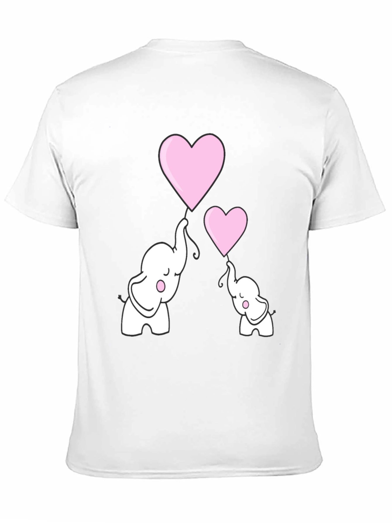 Black Elephant Heart Balloons Graphic T-Shirt view 11