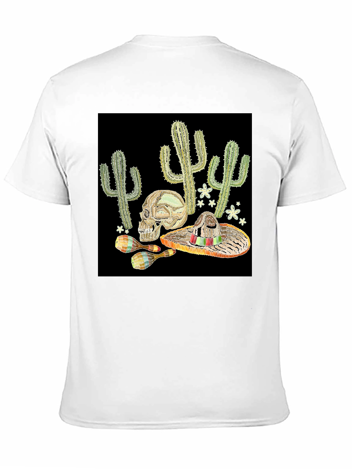 Black Cactus Skull Sombrero Graphic Tee view 11