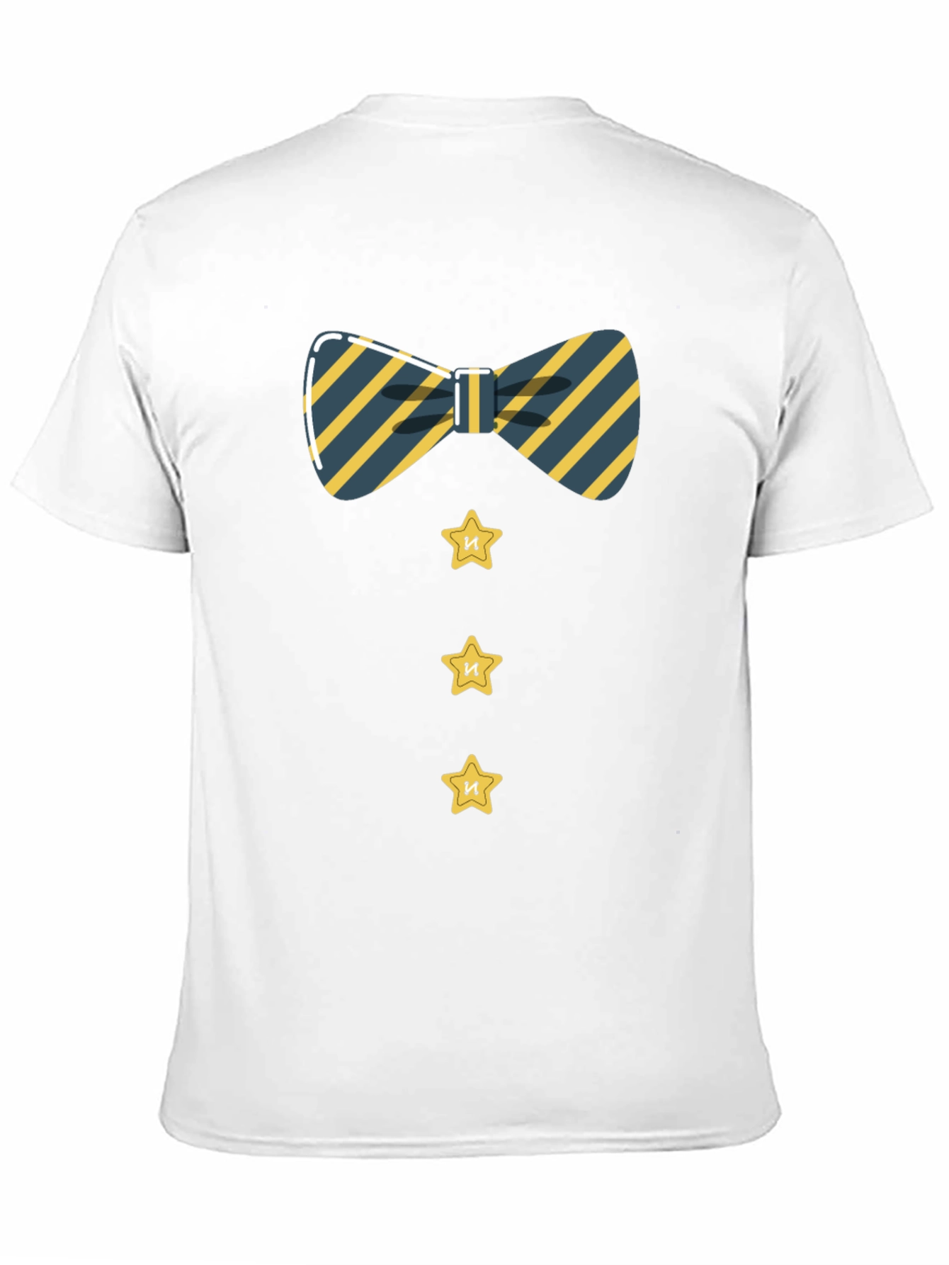 Black Striped Bowtie and Star Button Tee view 11