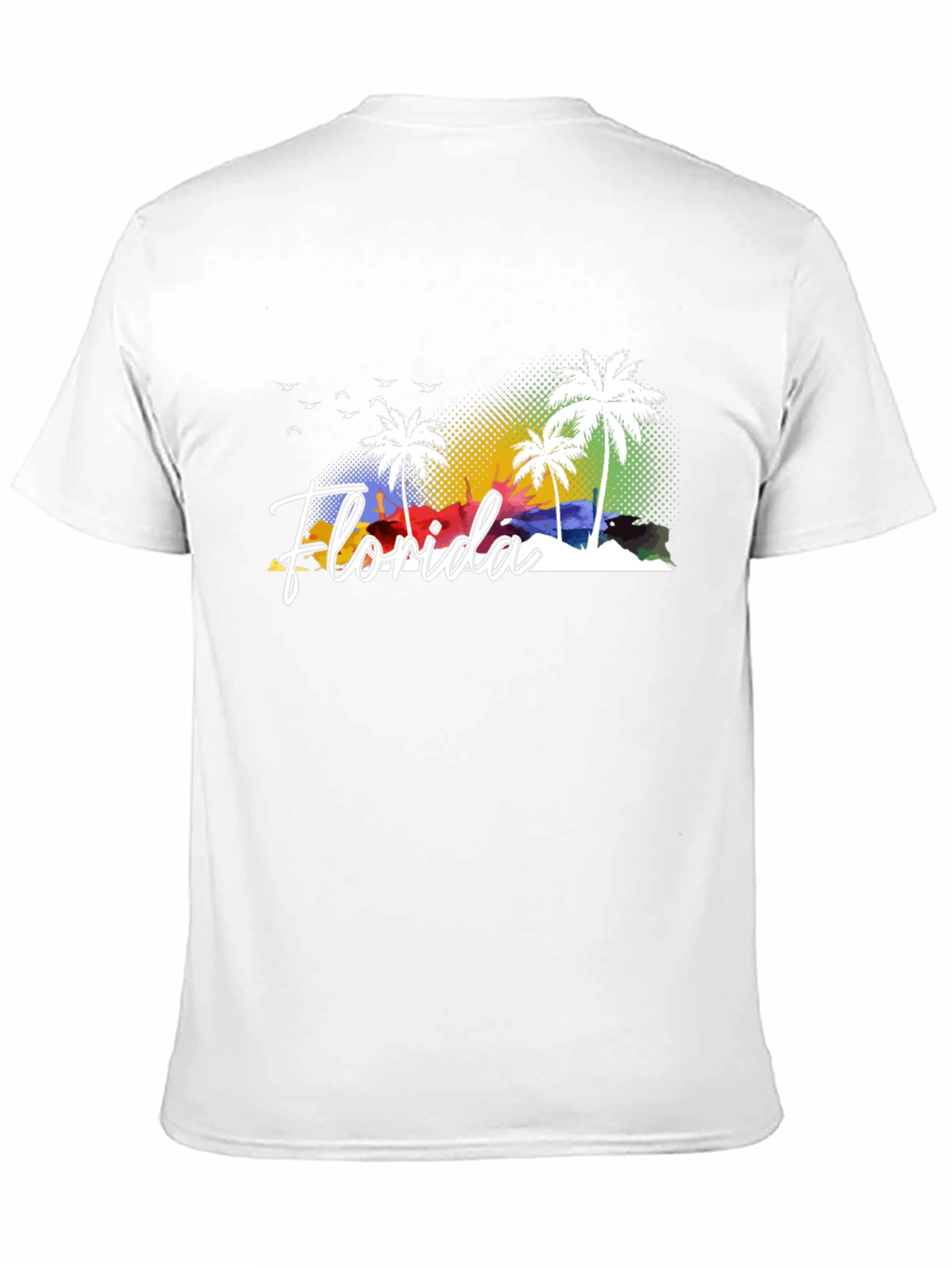 Black Florida Palm Tree Graphic Tee - Black Cotton T-Shirt view 11