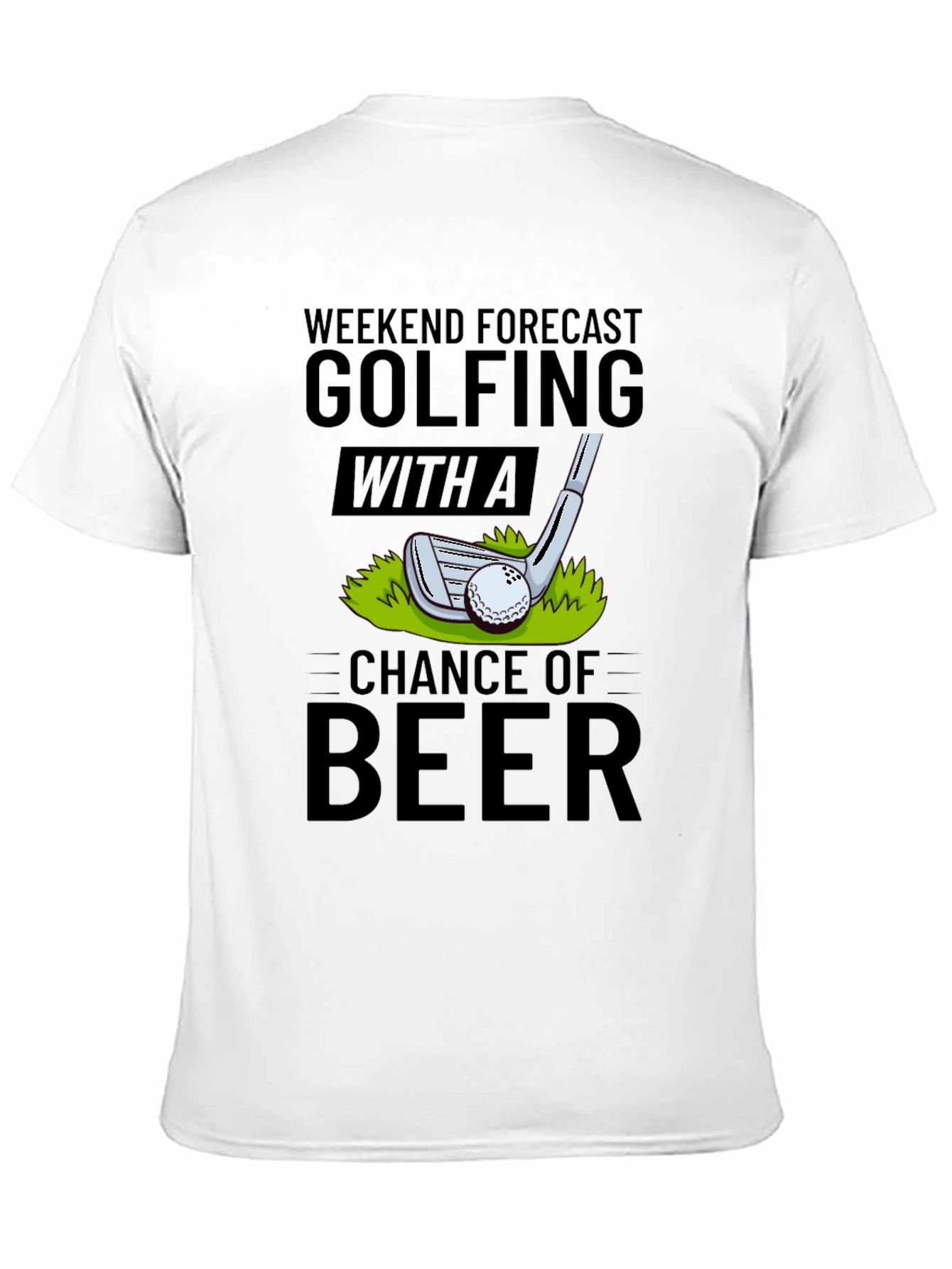 Black Golfing & Beer Forecast T-Shirt view 11