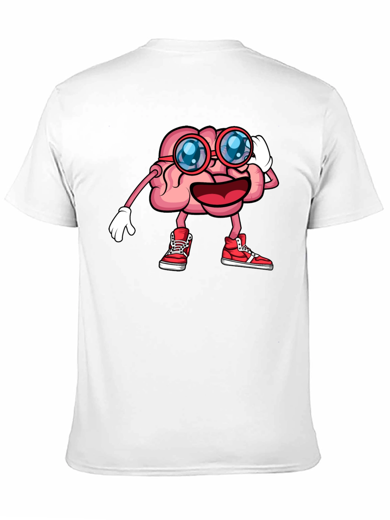 Black Brainy Graphic Tee - Funny Cartoon Brain T-Shirt view 11