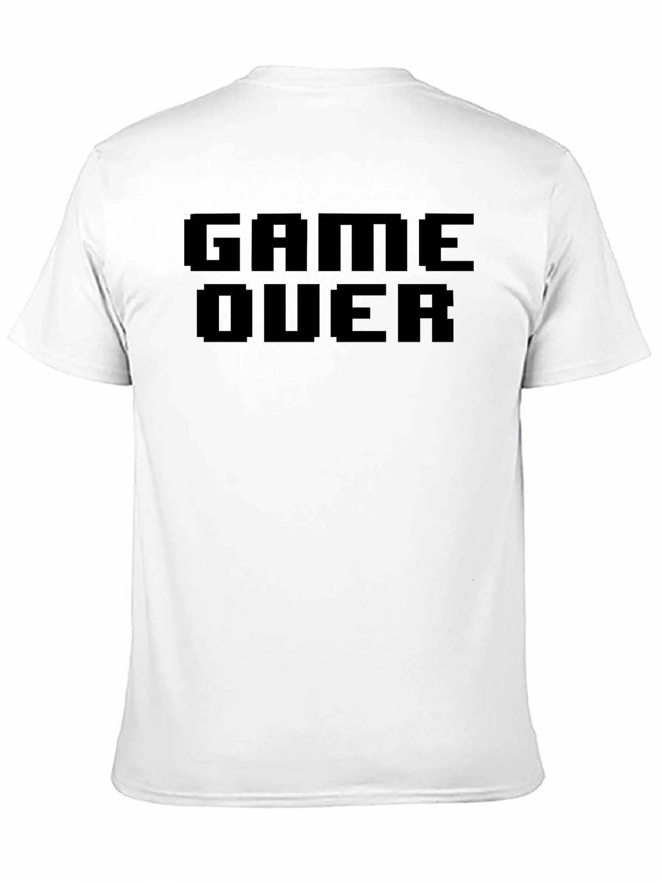 Black Game Over Black Pixel Graphic T-Shirt view 11