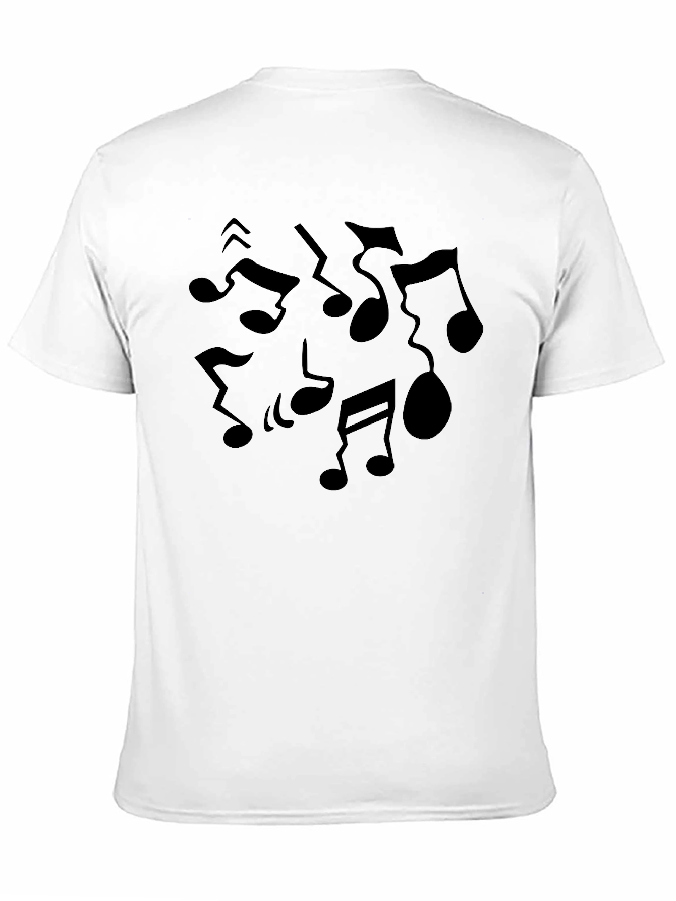 Black Musical Notes Graphic Tee - Black Cotton T-Shirt view 11