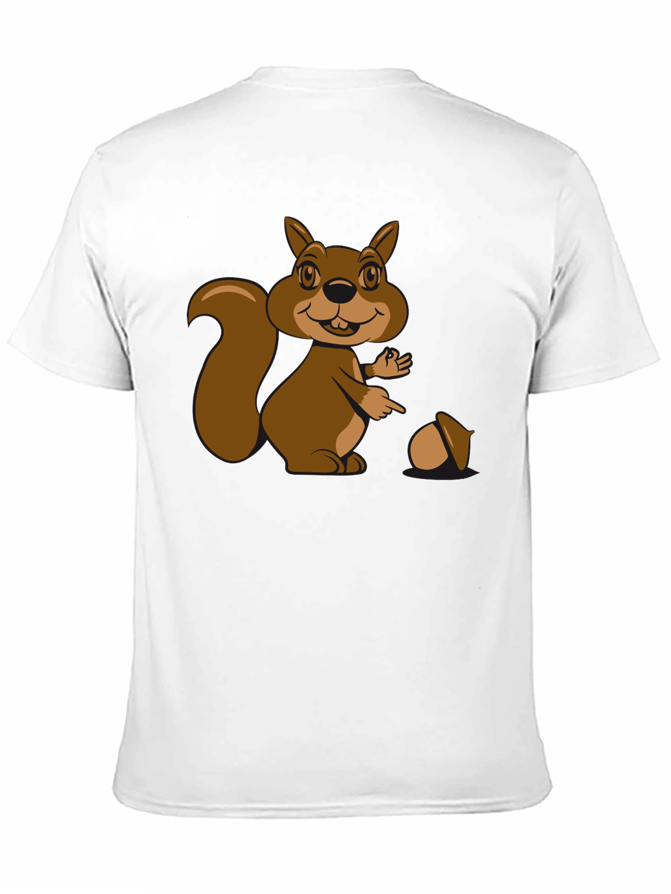 Black Cartoon Squirrel Graphic T-Shirt - Black Cotton Tee view 11