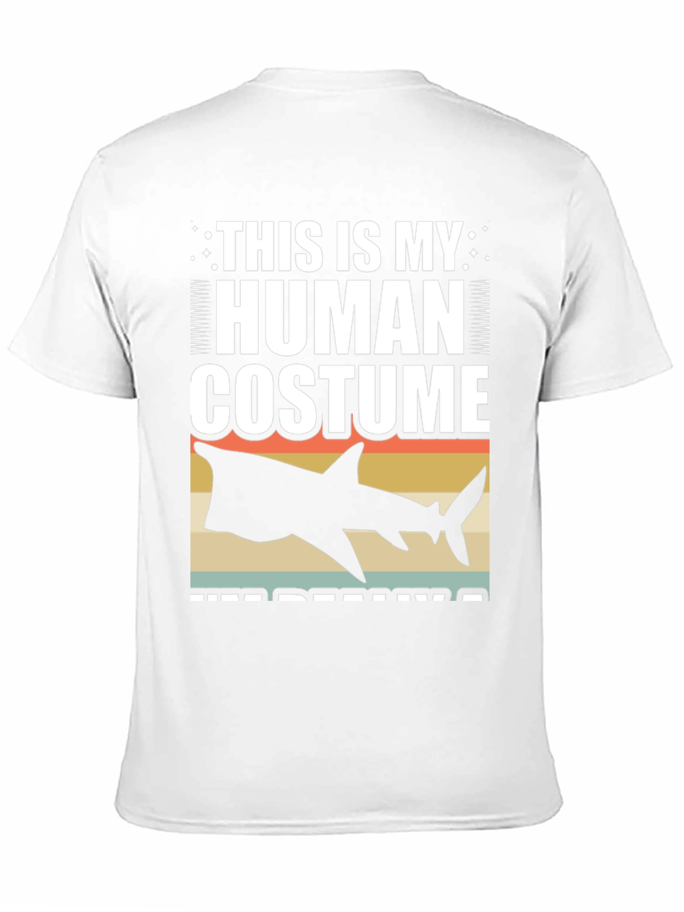 Black Human Costume Shark T-Shirt Funny Halloween Tee view 11