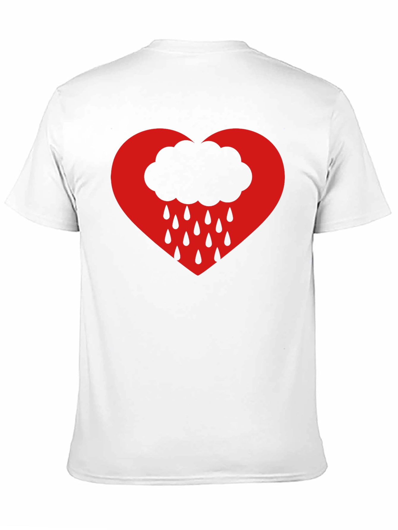 Black Heart Cloud Rain T-Shirt - Black view 11