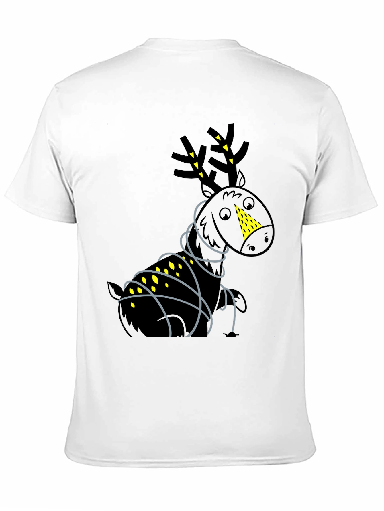 Black Festive Reindeer Graphic Tee - Black view 11