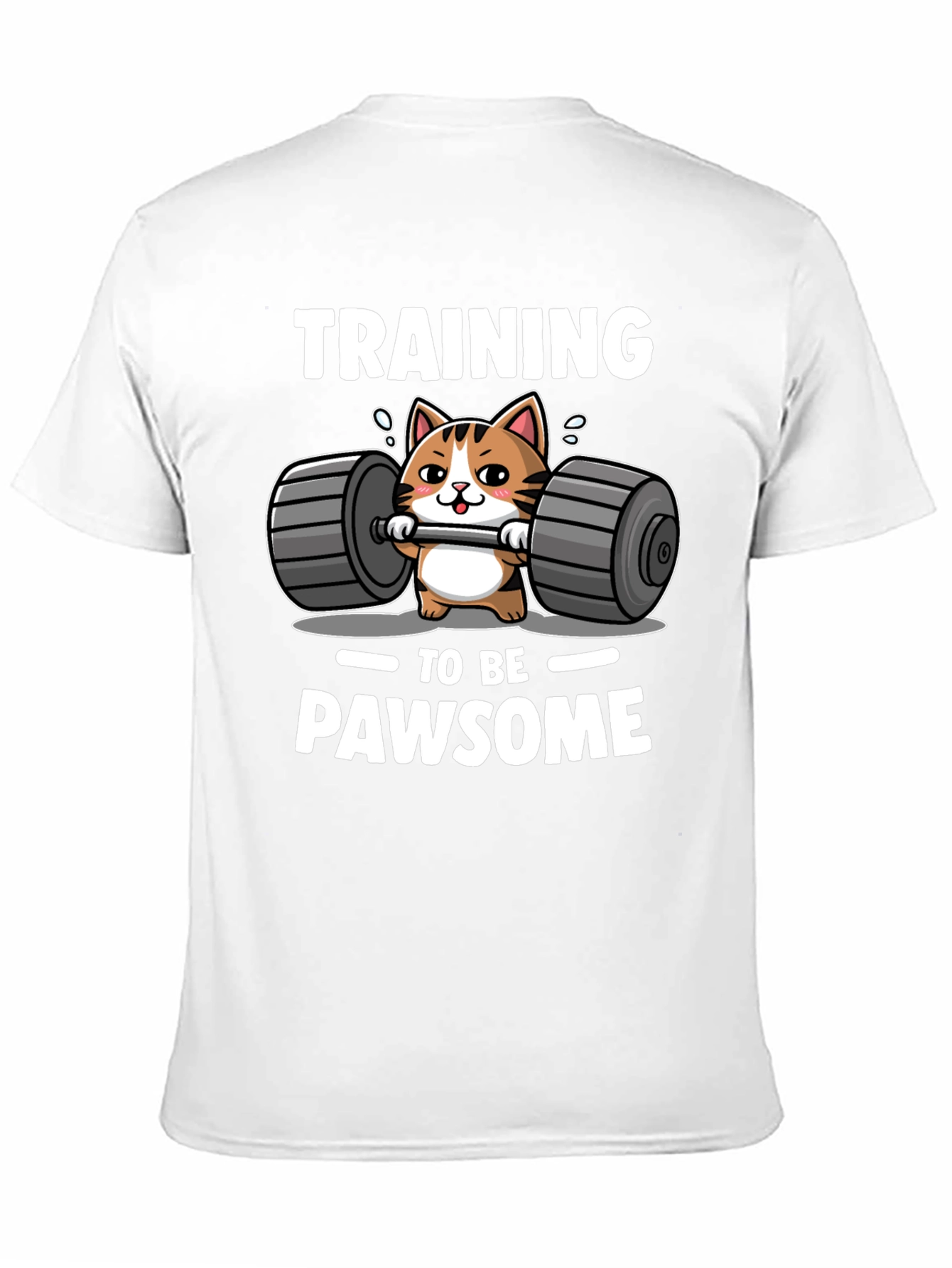 Black Training to be PAWSOME Cat Workout T-Shirt view 11