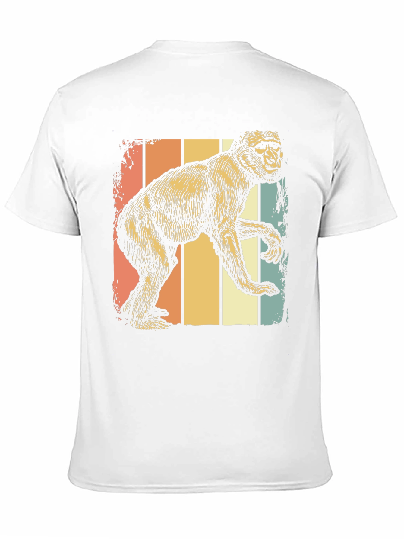 Black Retro Monkey Graphic Tee - Vintage Style Comfort view 11