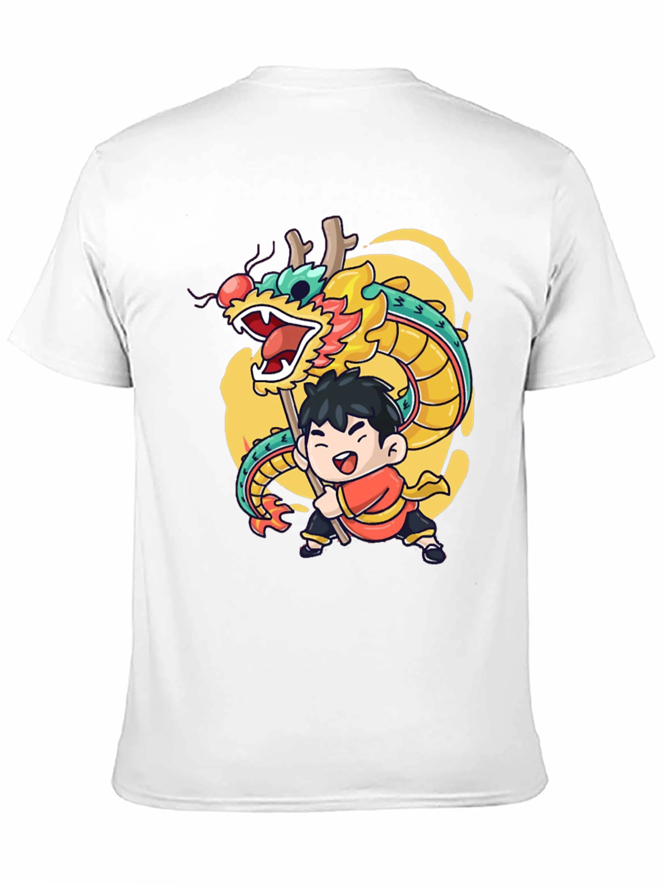 Black Dragon Dance Graphic Tee - Black Cotton Blend view 11