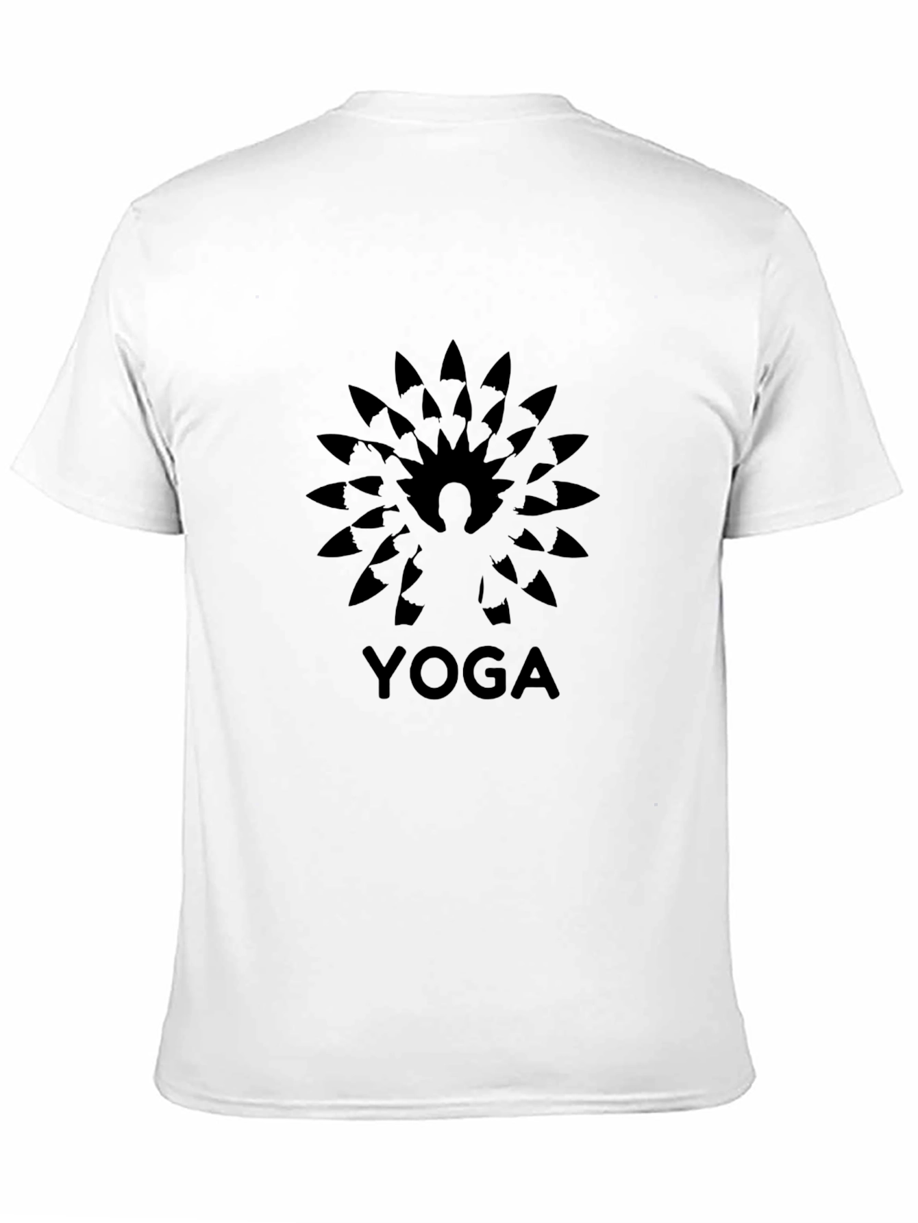 Black Yoga Pose Graphic Tee - Black Cotton T-Shirt view 11