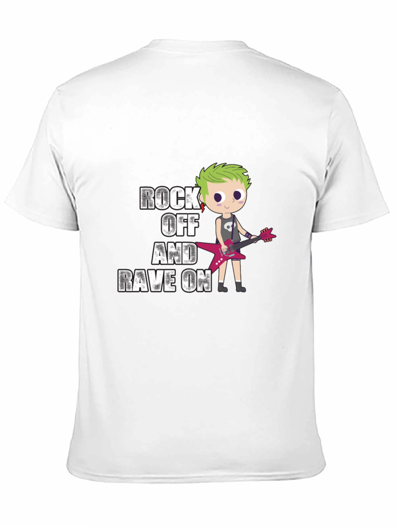 Black Rock Off and Rave On Black Graphic T-Shirt view 11