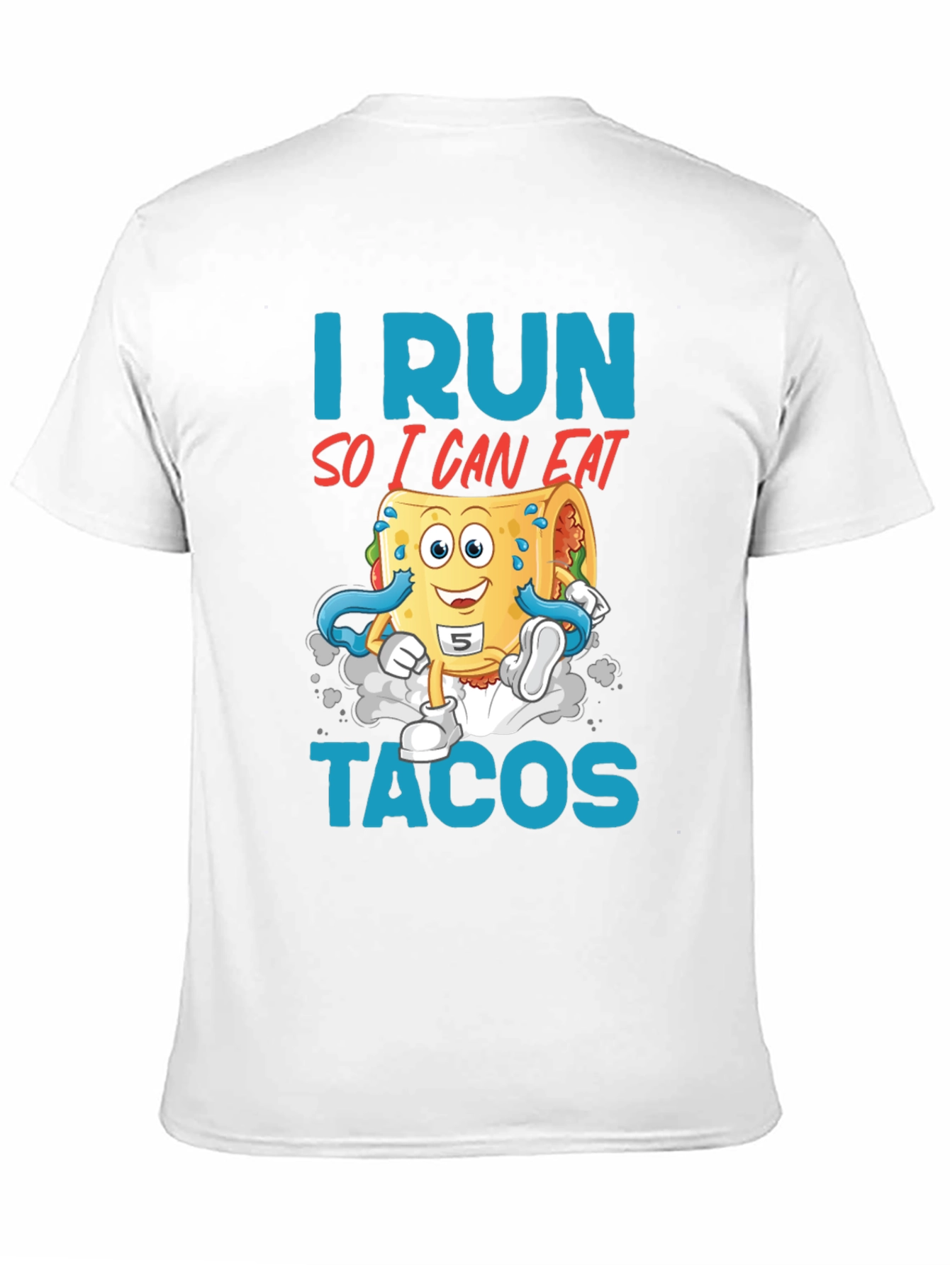 Black I Run So I Can Eat Tacos Graphic Tee view 11