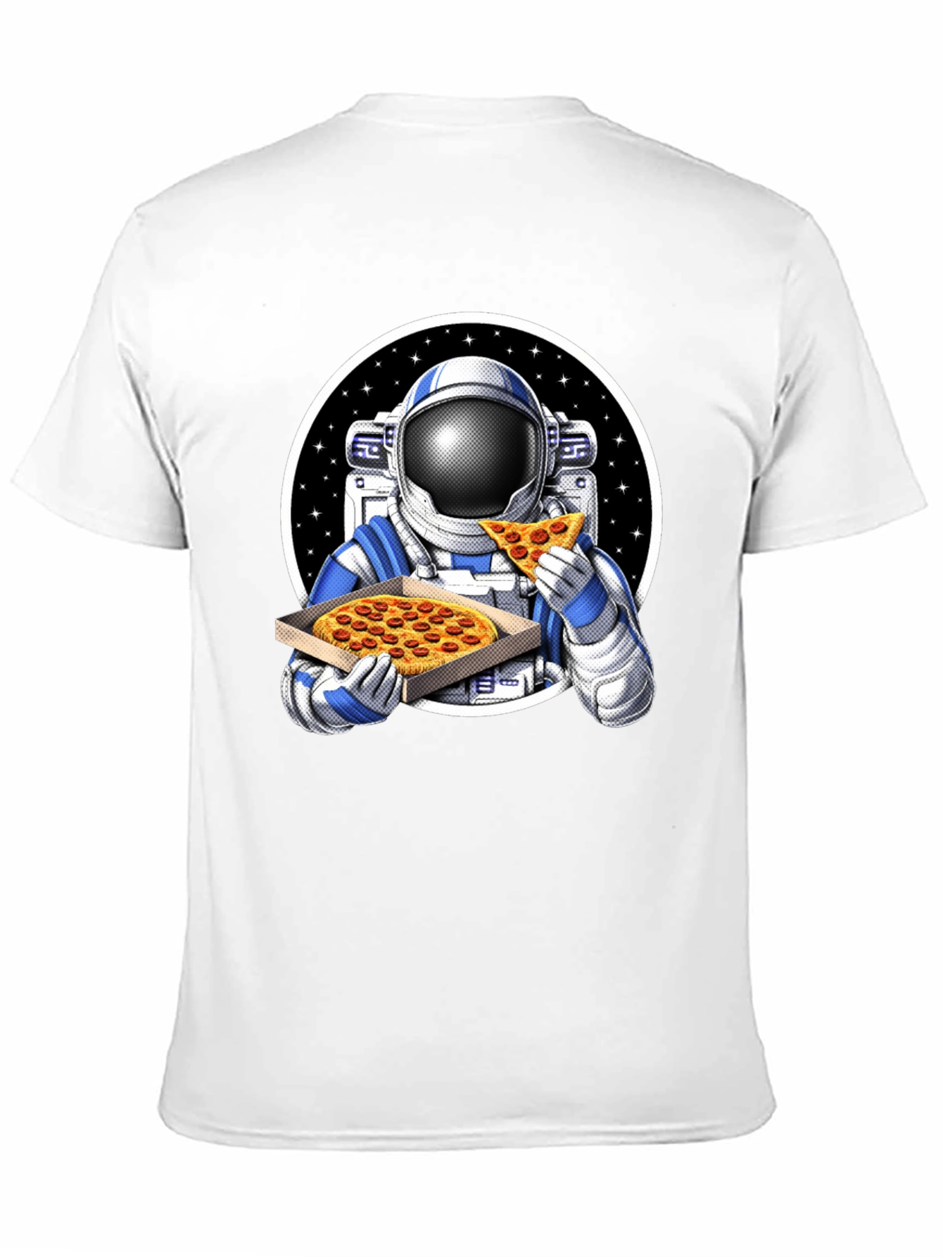 Black Astronaut Pizza Graphic Tee - Space Foodie T-Shirt view 11