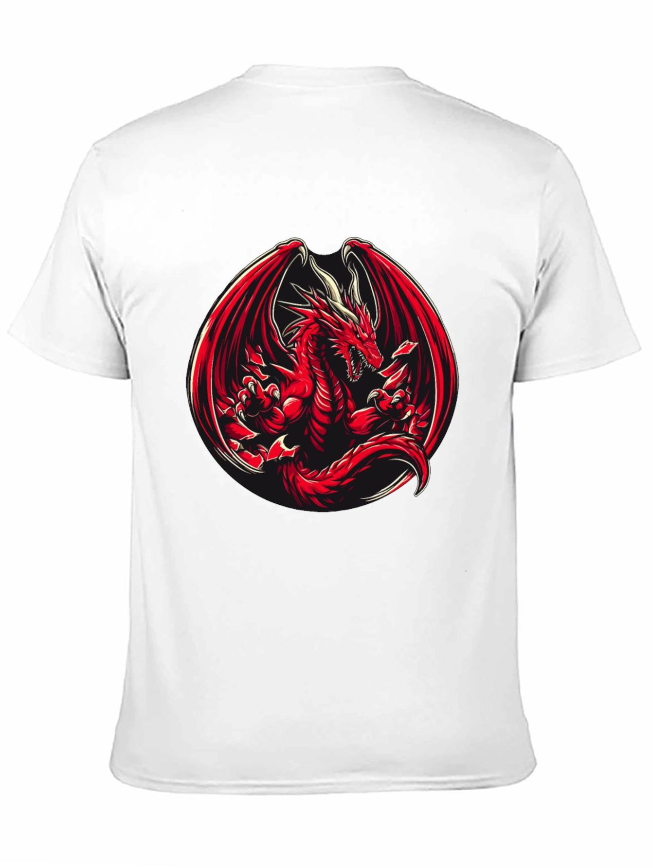 Black Red Dragon Graphic T-Shirt view 11