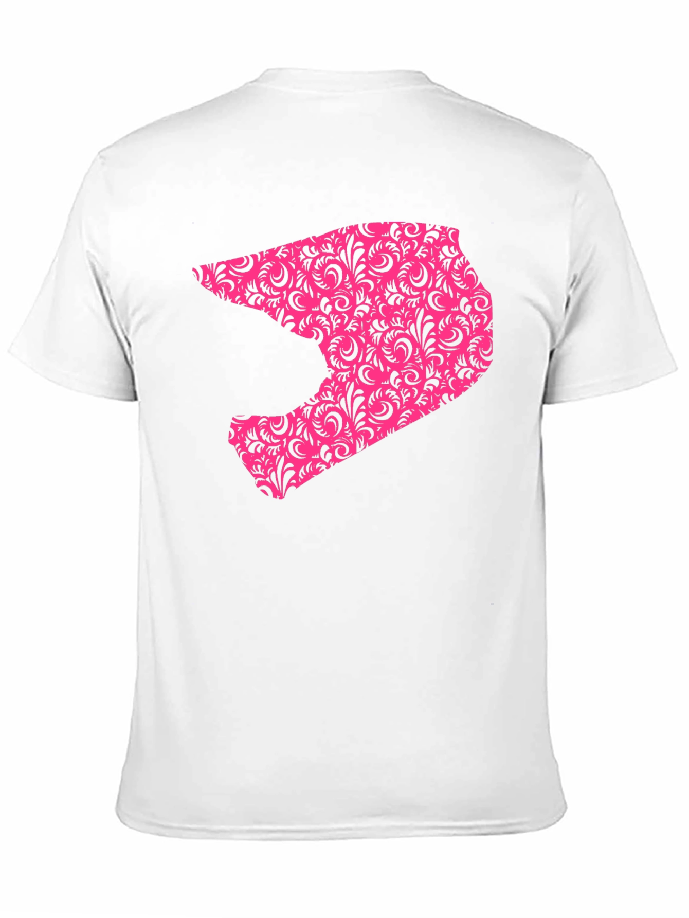 Black Men's Black T-shirt with Pink Helmet Design view 11