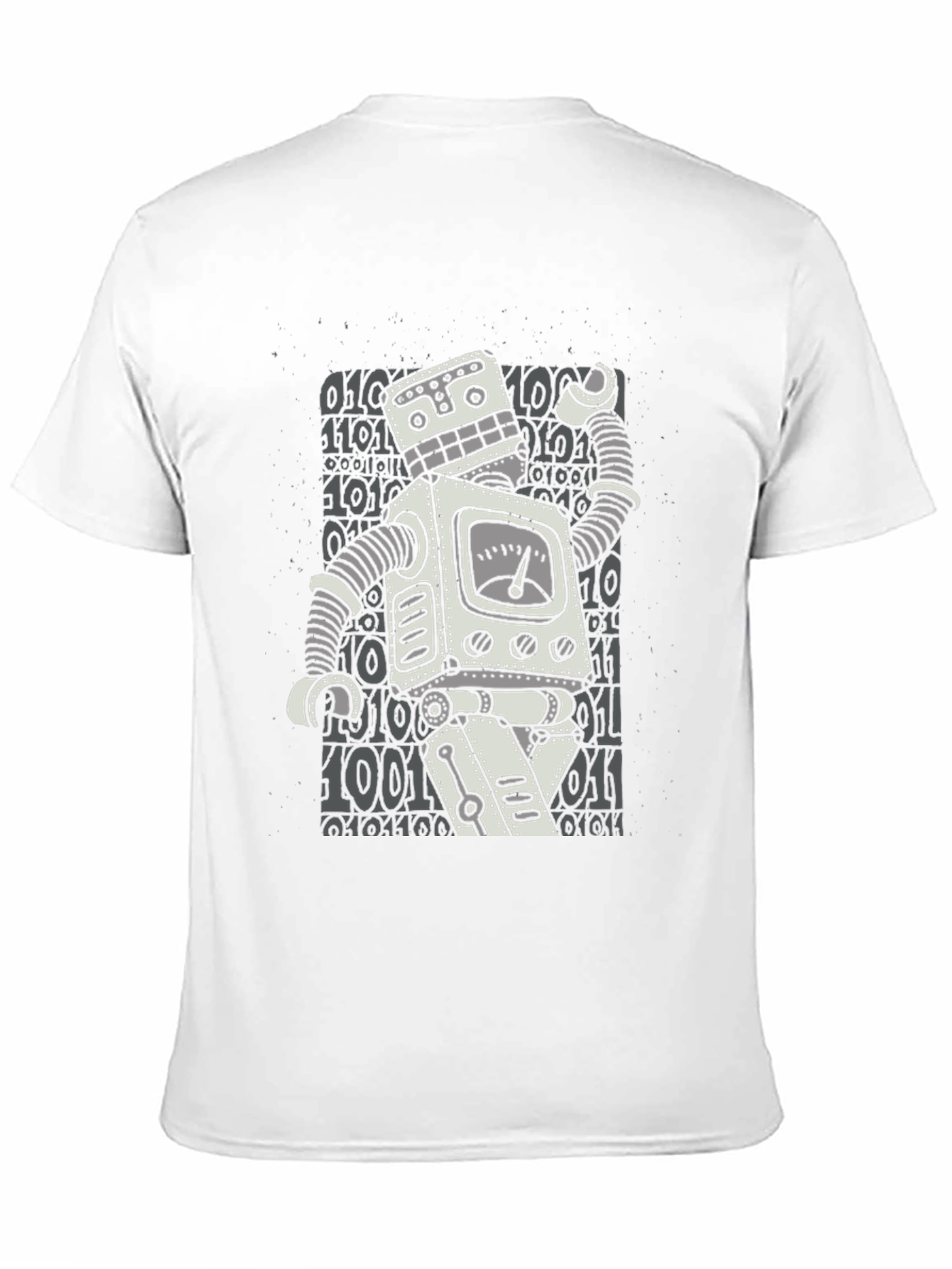 Black Retro Robot Graphic T-Shirt - Black Cotton Blend view 11