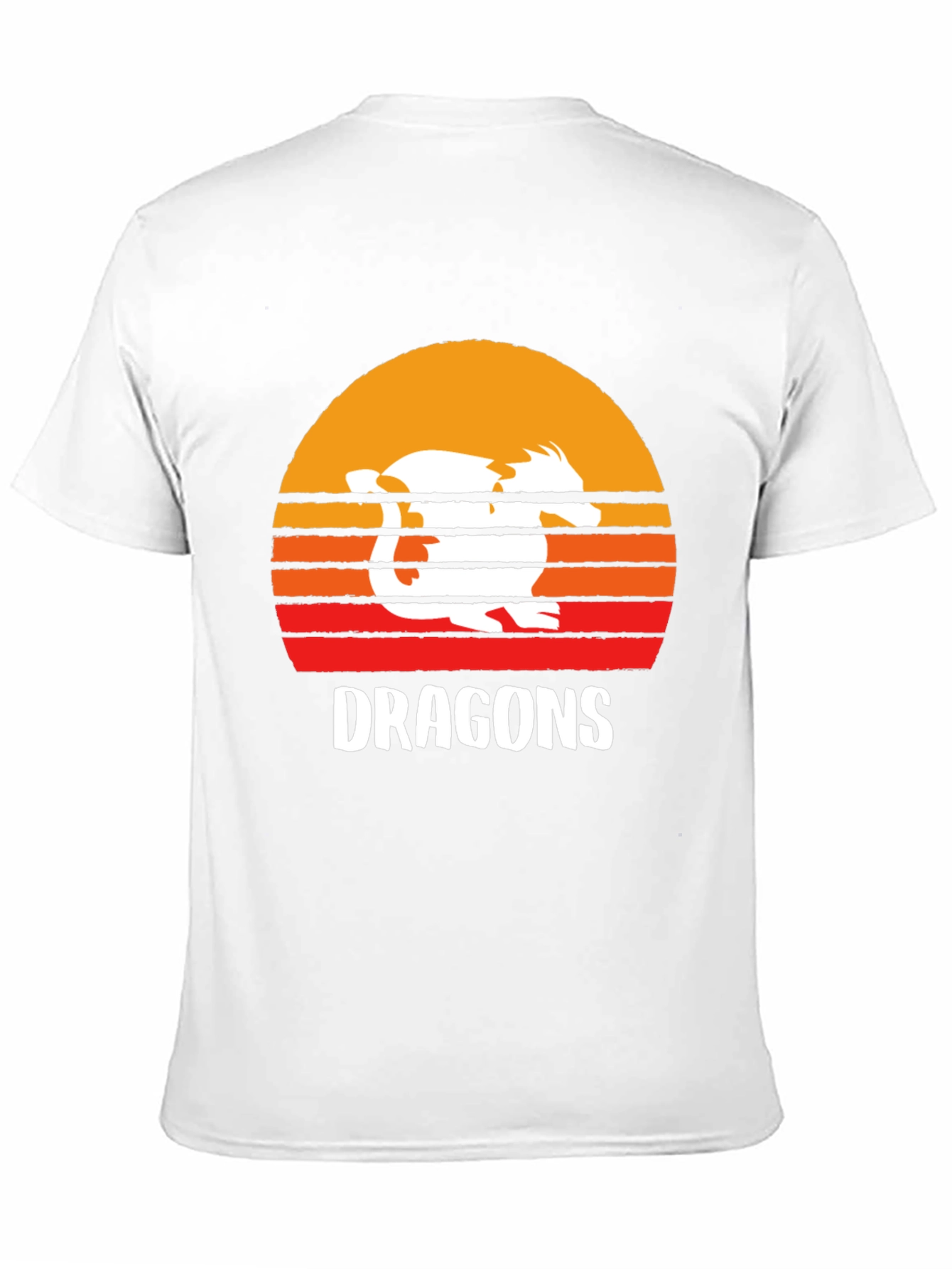 Retro Dragons Sunset Graphic T-Shirt - 11