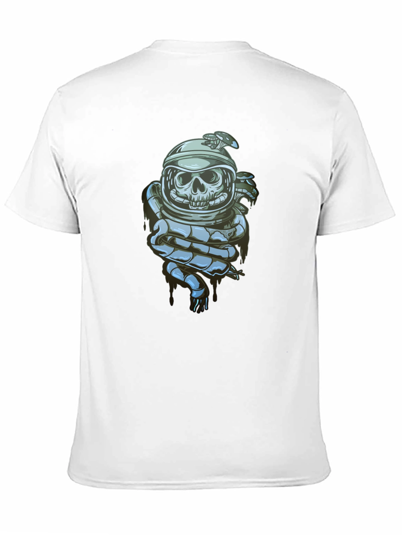 Black Skull Astronaut Graphic Tee - Premium Cotton Blend view 11
