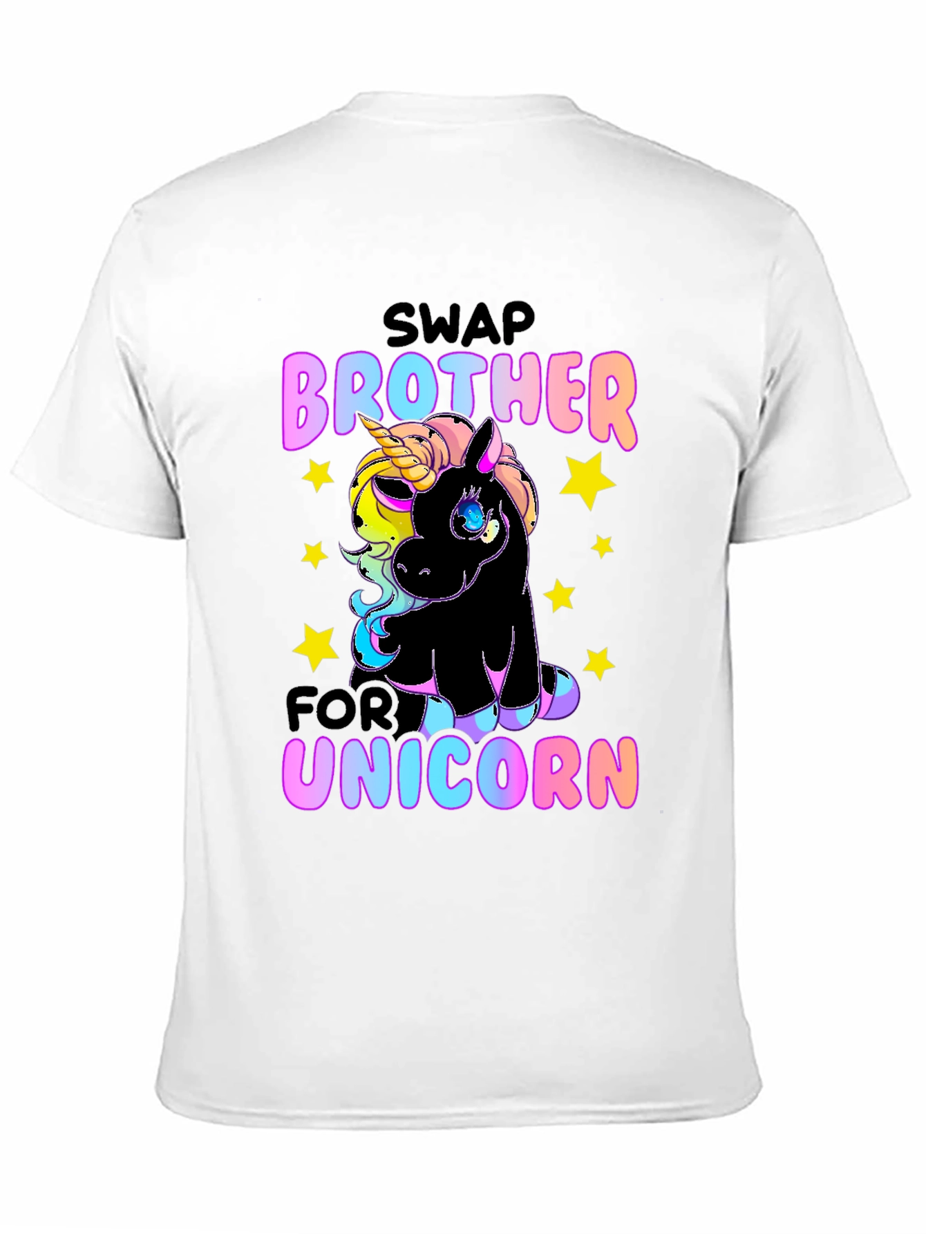 Black Swap Brother for Unicorn T-Shirt view 11