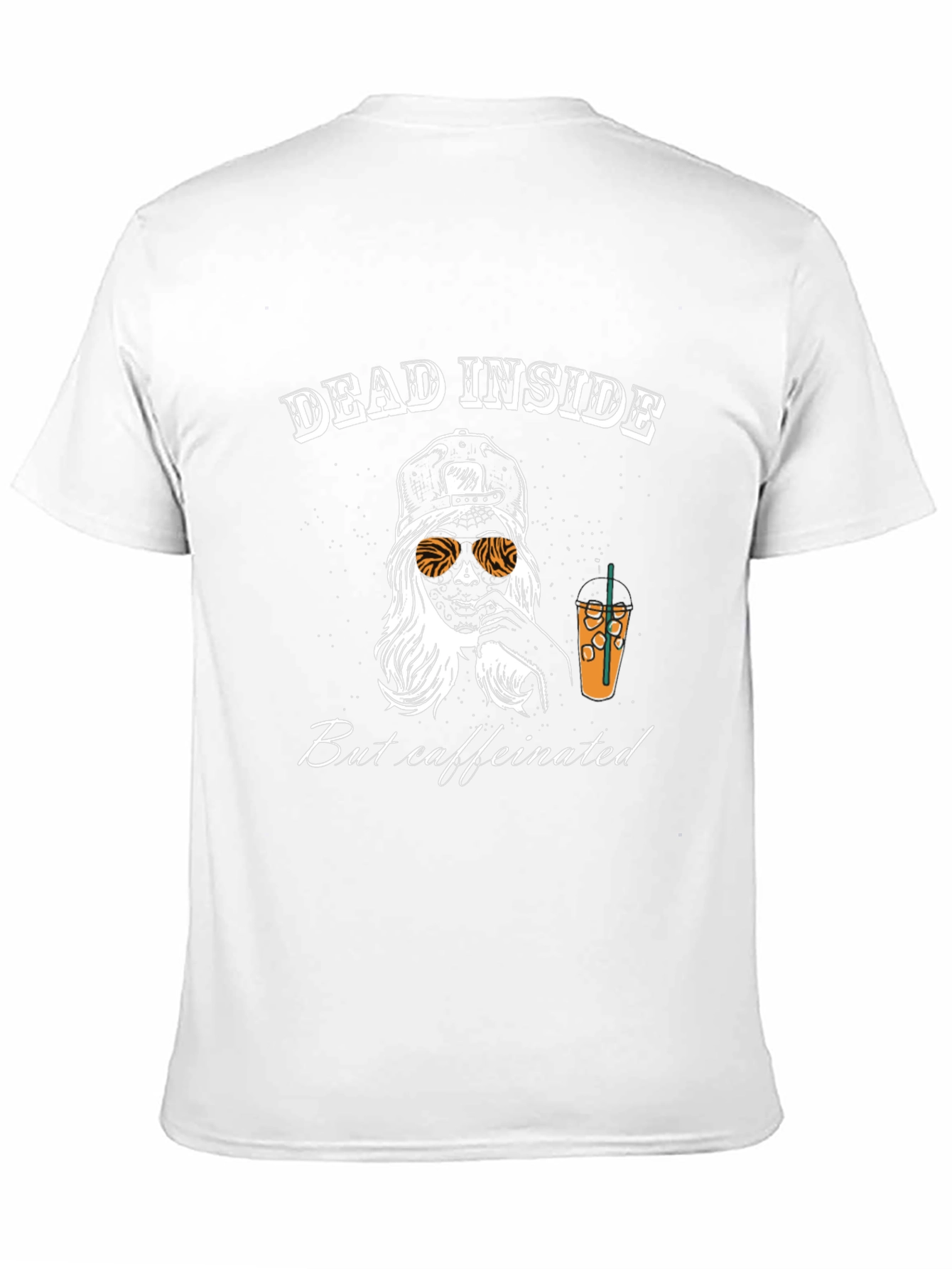 Black Dead Inside But Caffeinated T-Shirt view 11