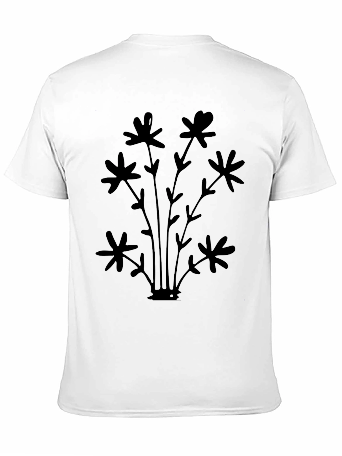 Black Men's Black Floral Graphic Tee view 11