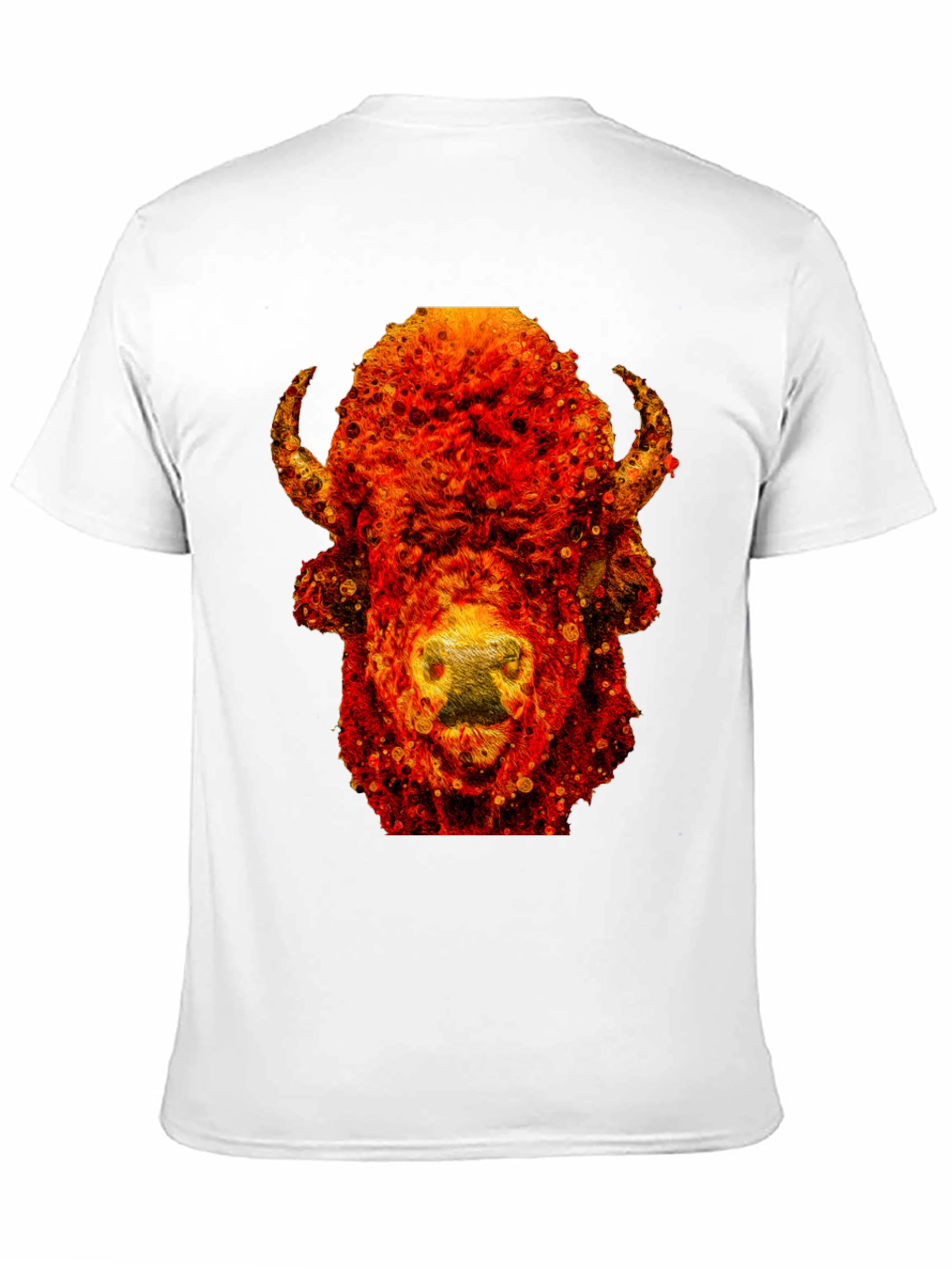Black Fiery Bison Graphic Tee - Cool Animal Print T-Shirt view 11