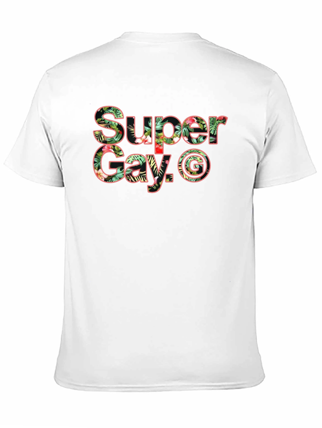 Black Super Gay Black T-Shirt With Floral Lettering view 11