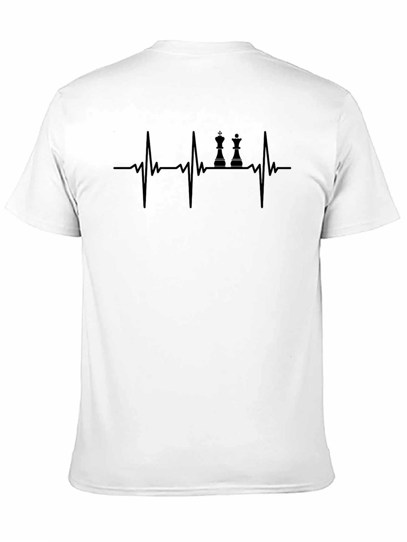 Black Chess Lover ECG Heartbeat Graphic Tee view 11