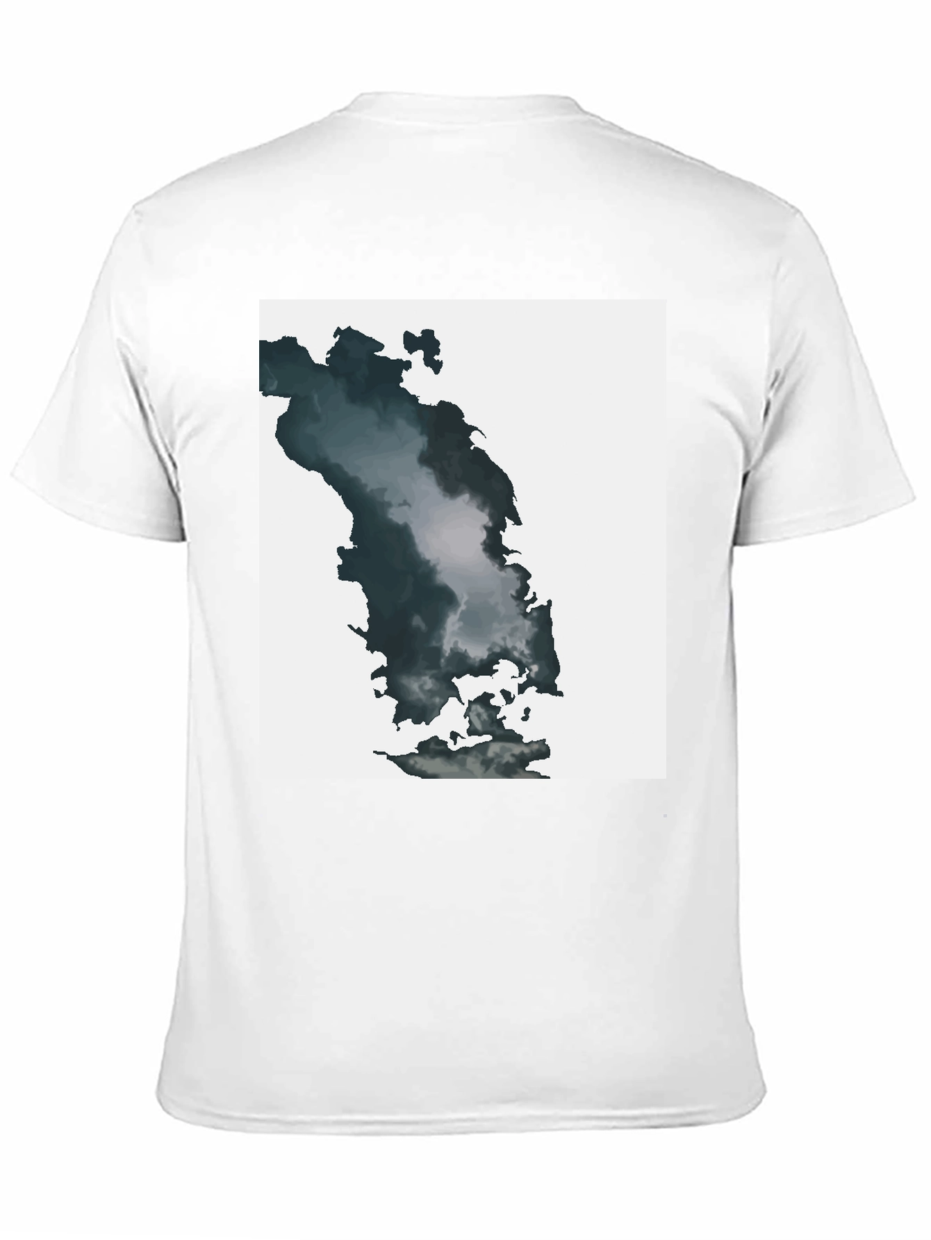 Black Abstract Cloudscape Graphic Tee - Soft Black Cotton Blend view 11