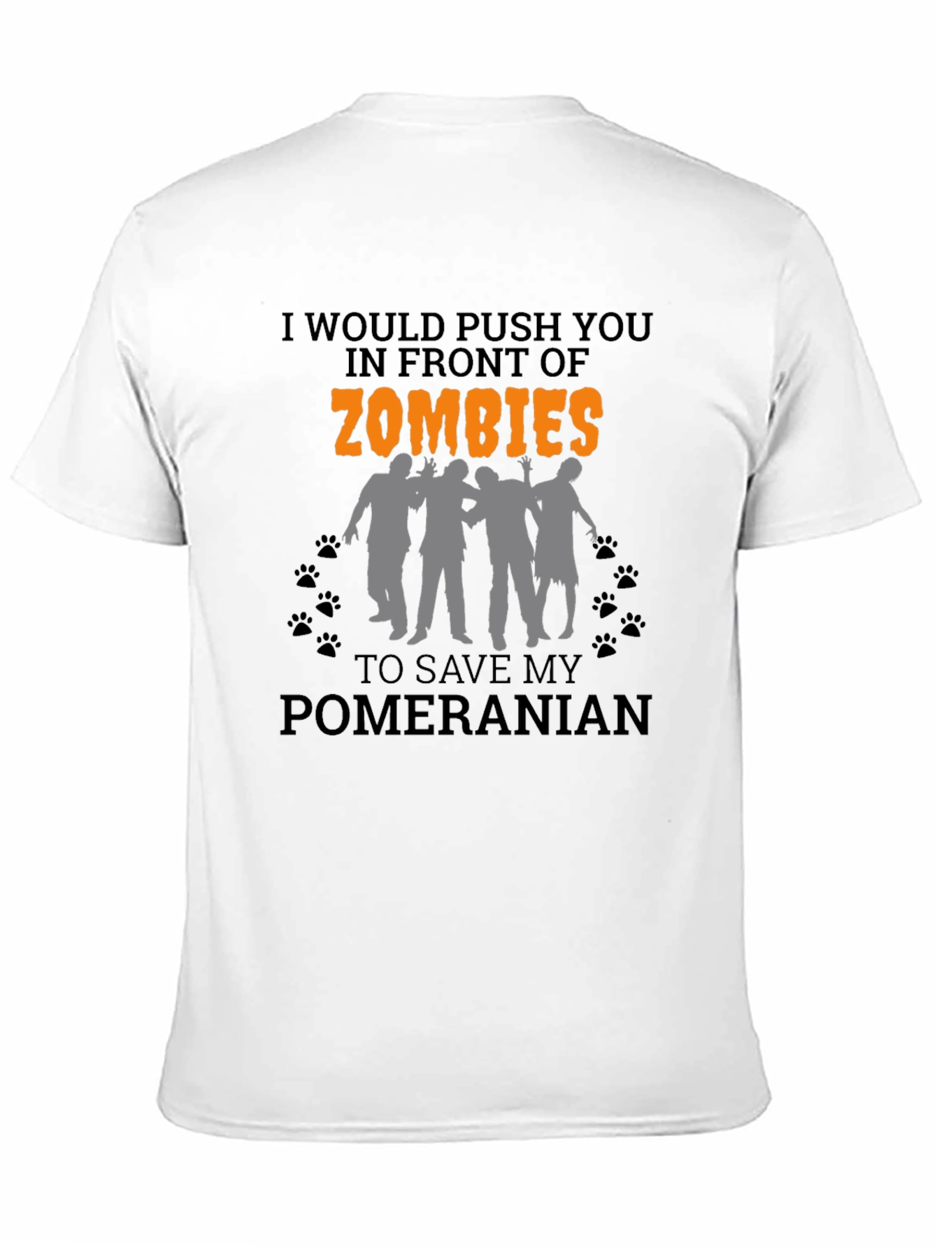 Black Zombie Pomeranian T-Shirt view 11