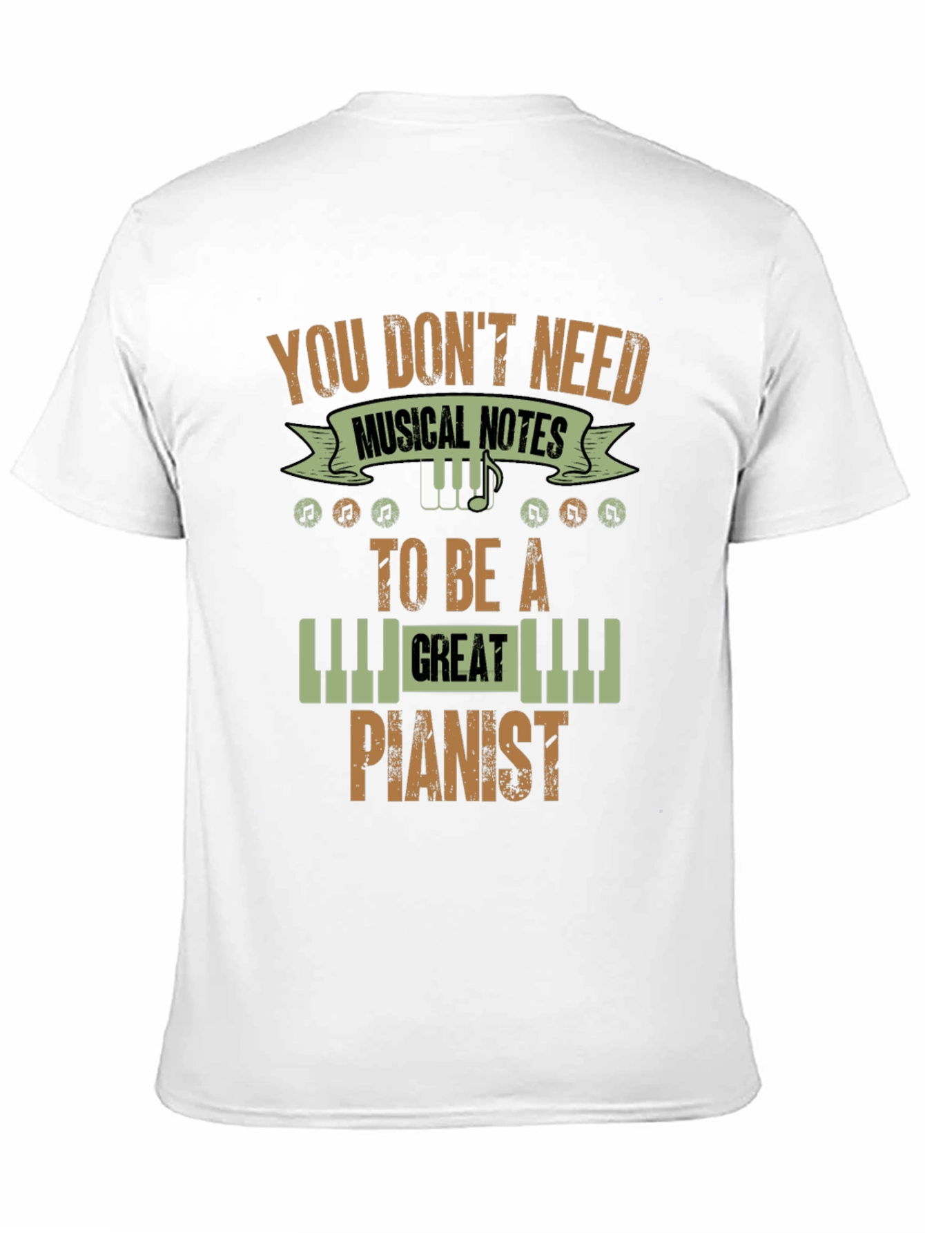Black You Don't Need Musical Notes Pianist T-Shirt view 11