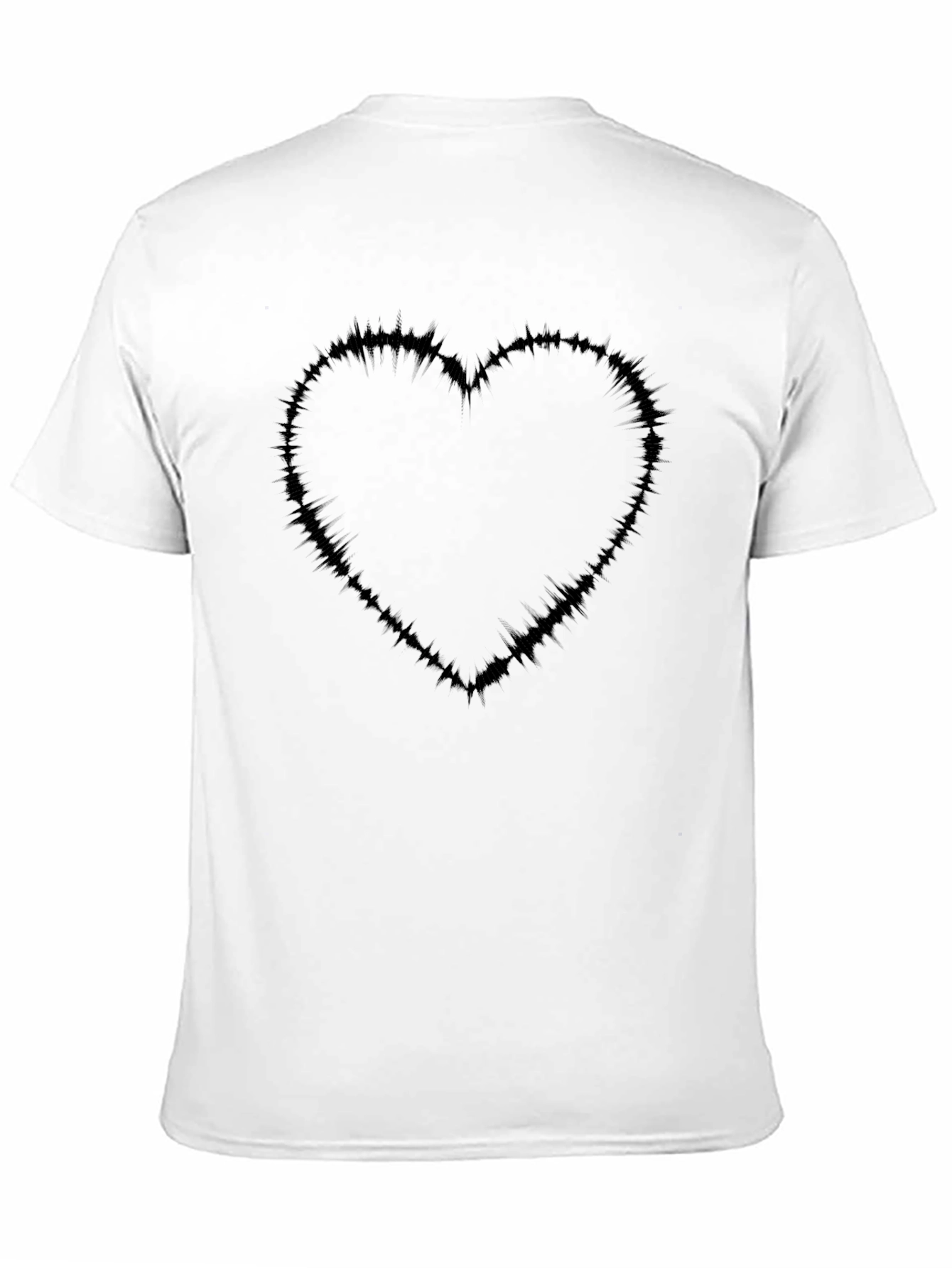 Black Edgy Heart Graphic Tee - Soft Cotton Blend view 11