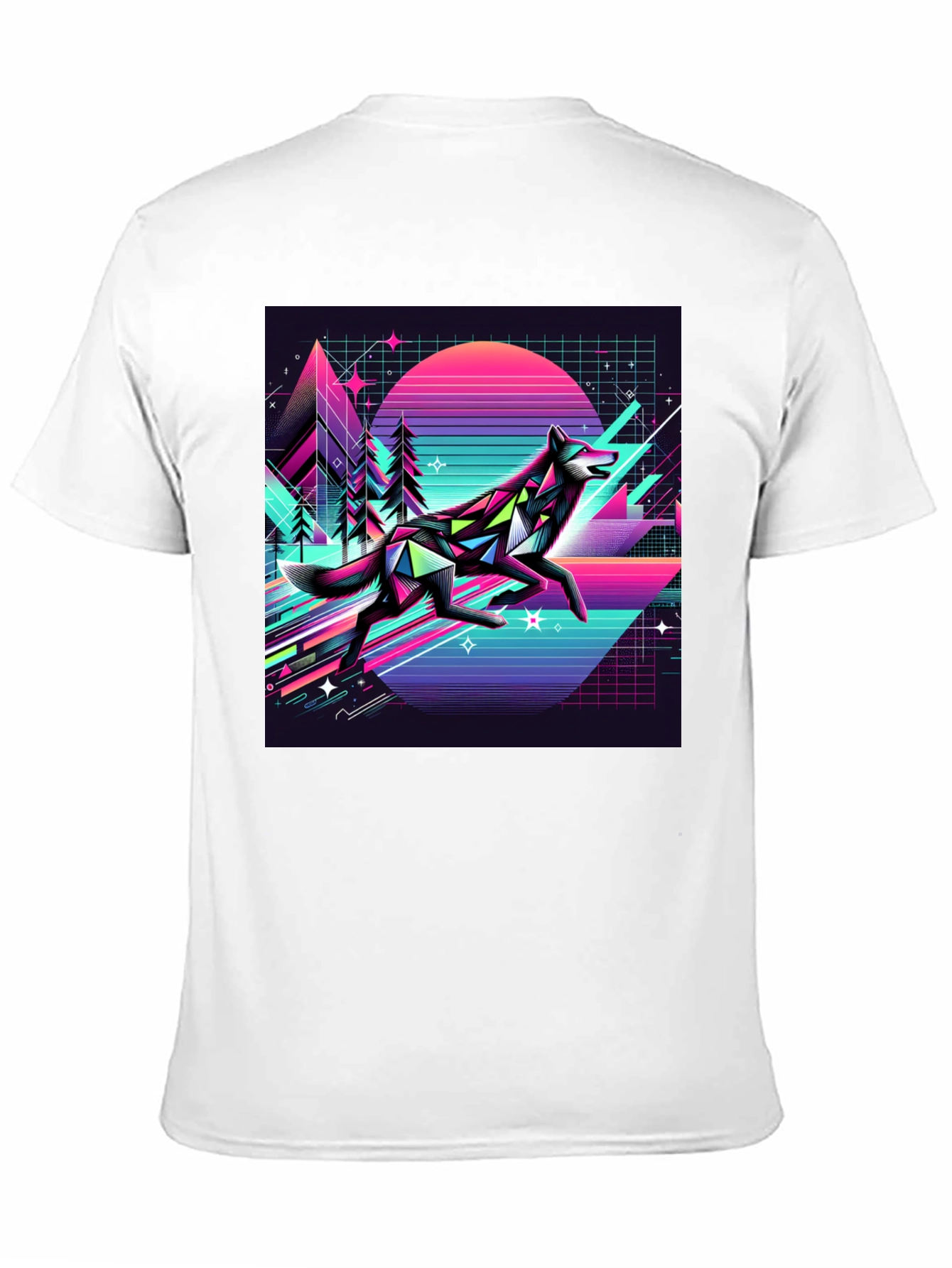 Black Retro Wolf Graphic Tee - Black view 11