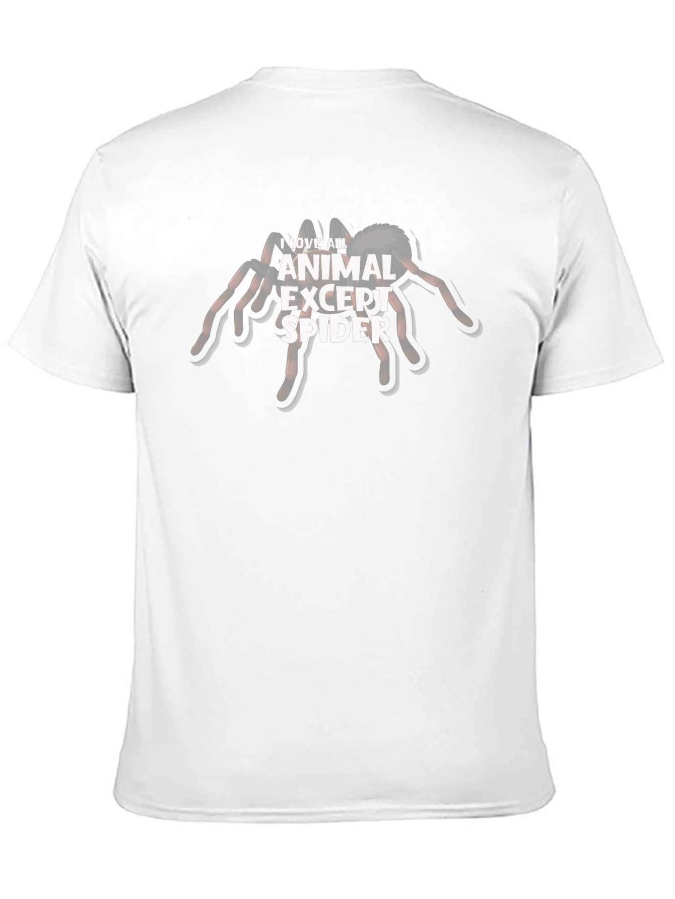 Black I Love All Animals Except Spider T-Shirt view 11