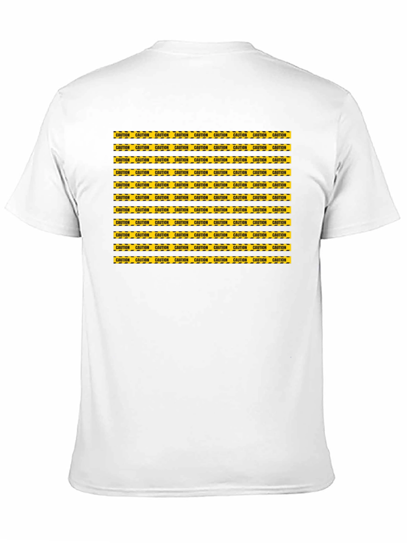Black Caution Tape Pattern Graphic Tee - Black view 11