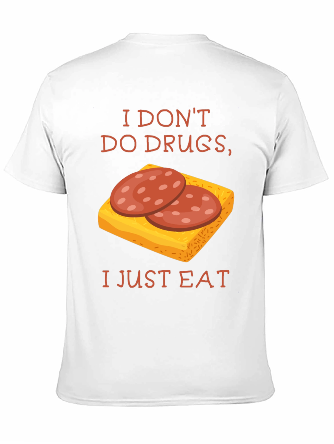 Black Funny 'I Don't Do Drugs, I Just Eat' Graphic T-Shirt view 11