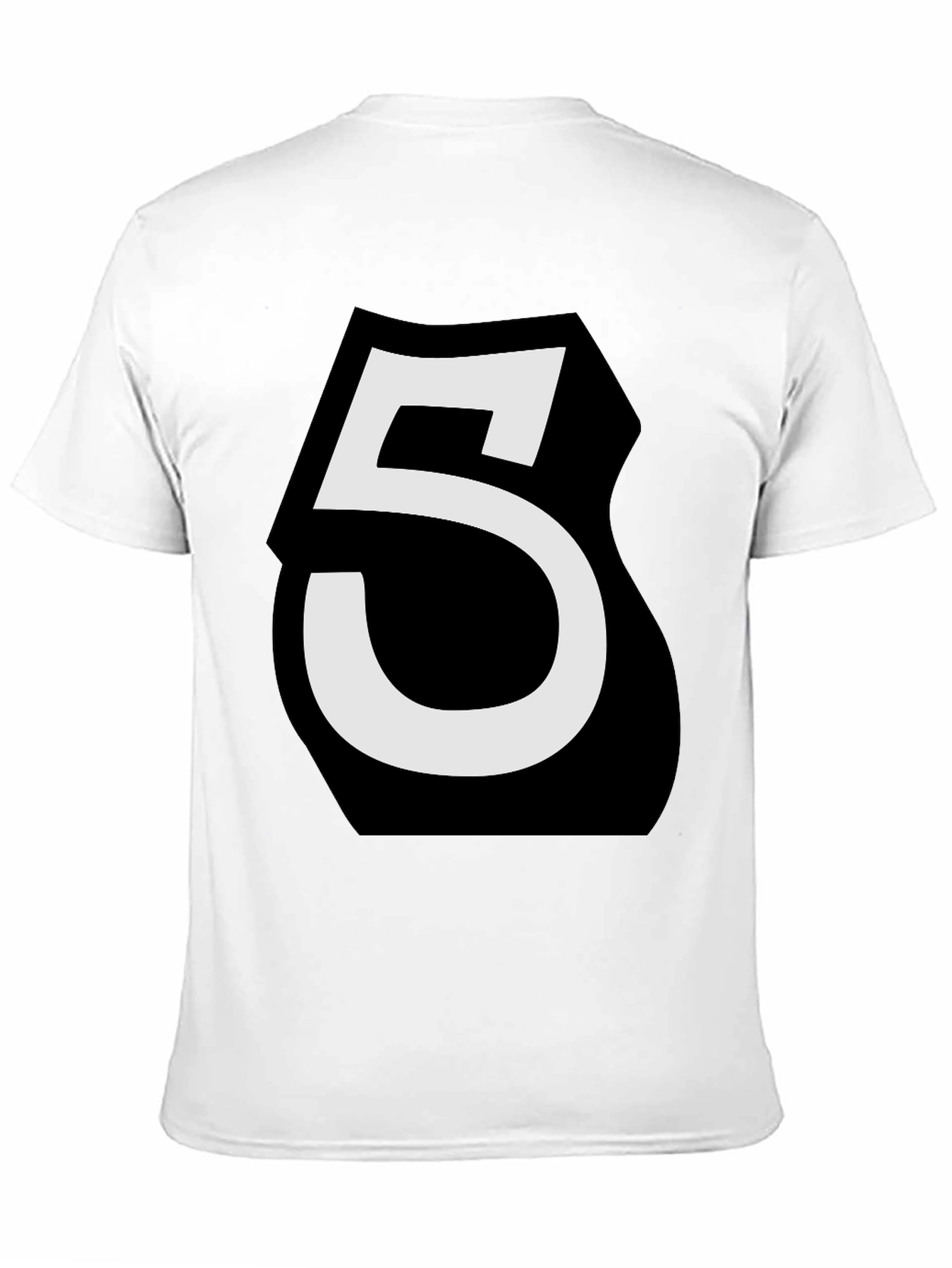 Black Number 5 Graphic Tee - Bold Statement Shirt view 11