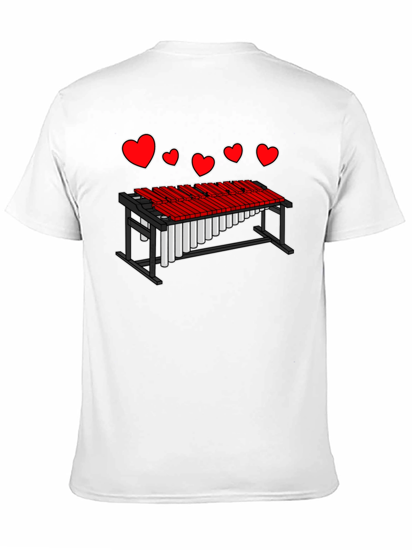 Black Heart Marimba Music T-Shirt view 11