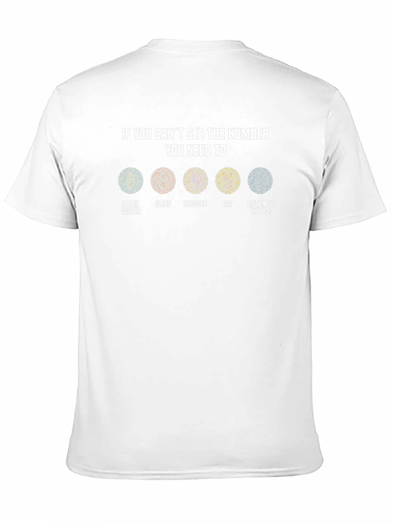 Black Color Blindness Test T-Shirt - Funny Eye Chart Tee view 11