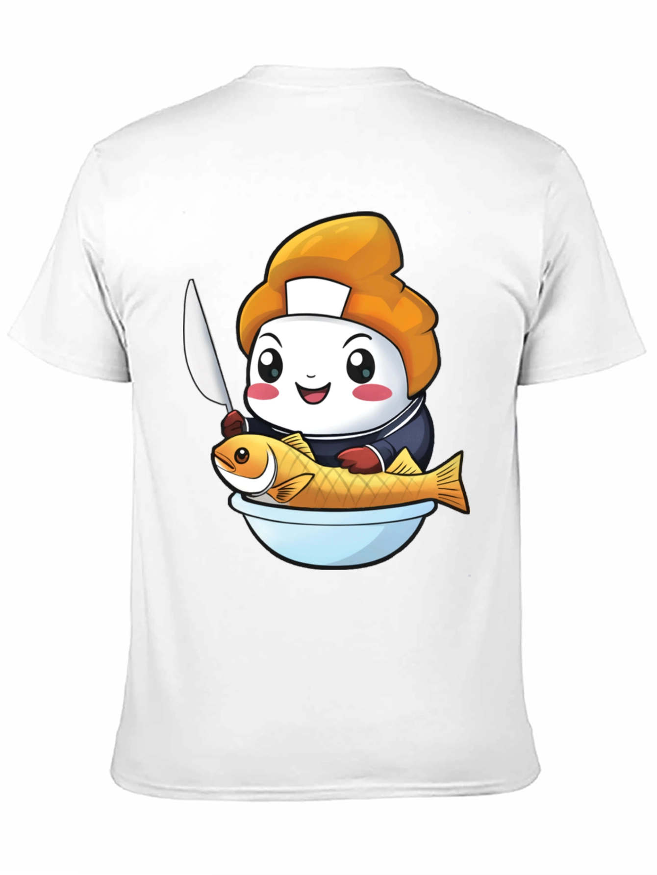 Black Sushi Chef Fish T-Shirt: Cute Culinary Design view 11