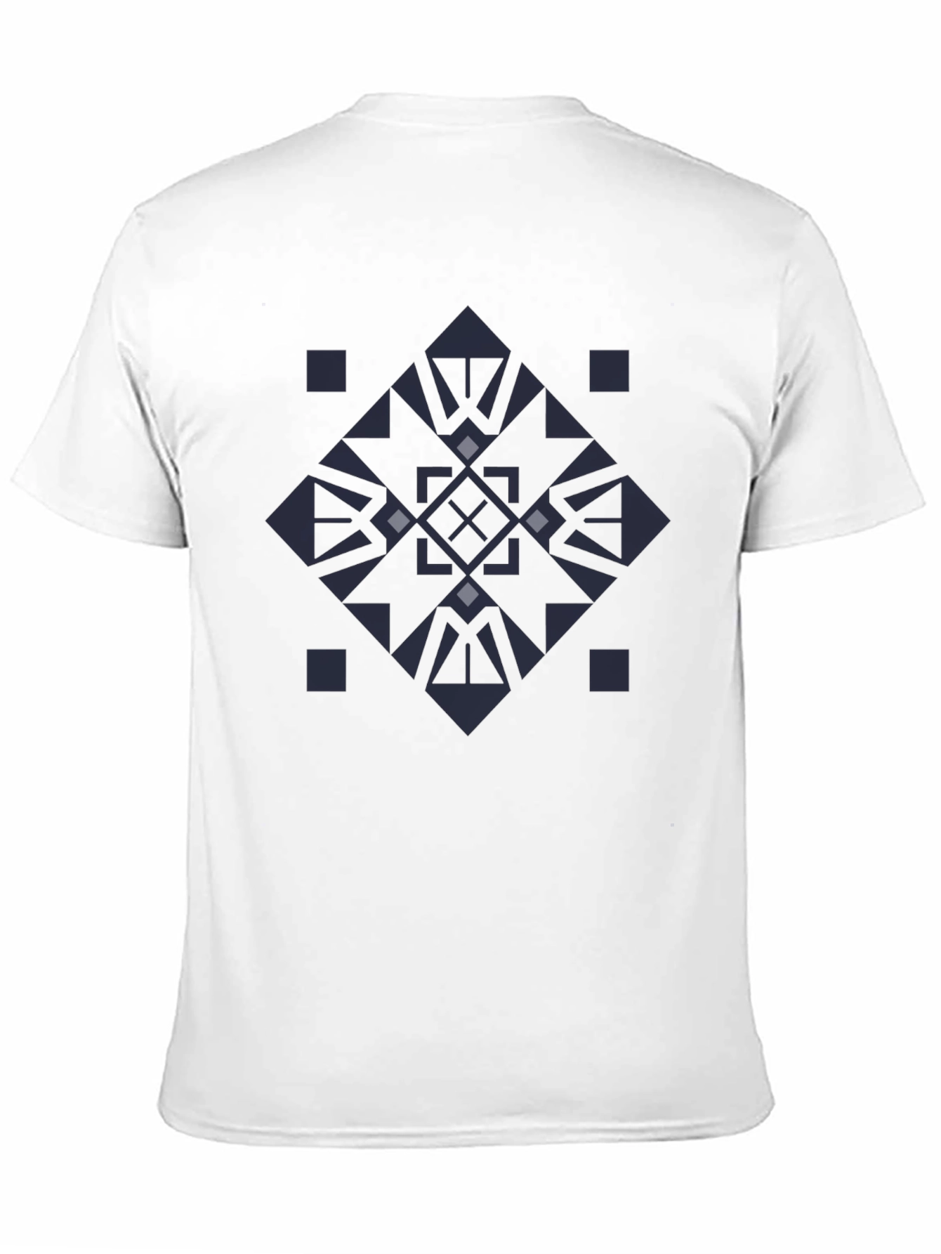Black Geometric Pattern Black T-Shirt view 11