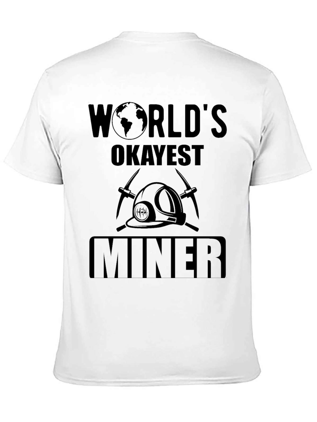 Black World's Okayest Miner Black Graphic T-Shirt view 11